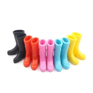 Foto 5 | Set De 6 Botas De Lluvia En Miniatura Multicolores Para Decoración A Escala 1:12 - Venta Internacional.