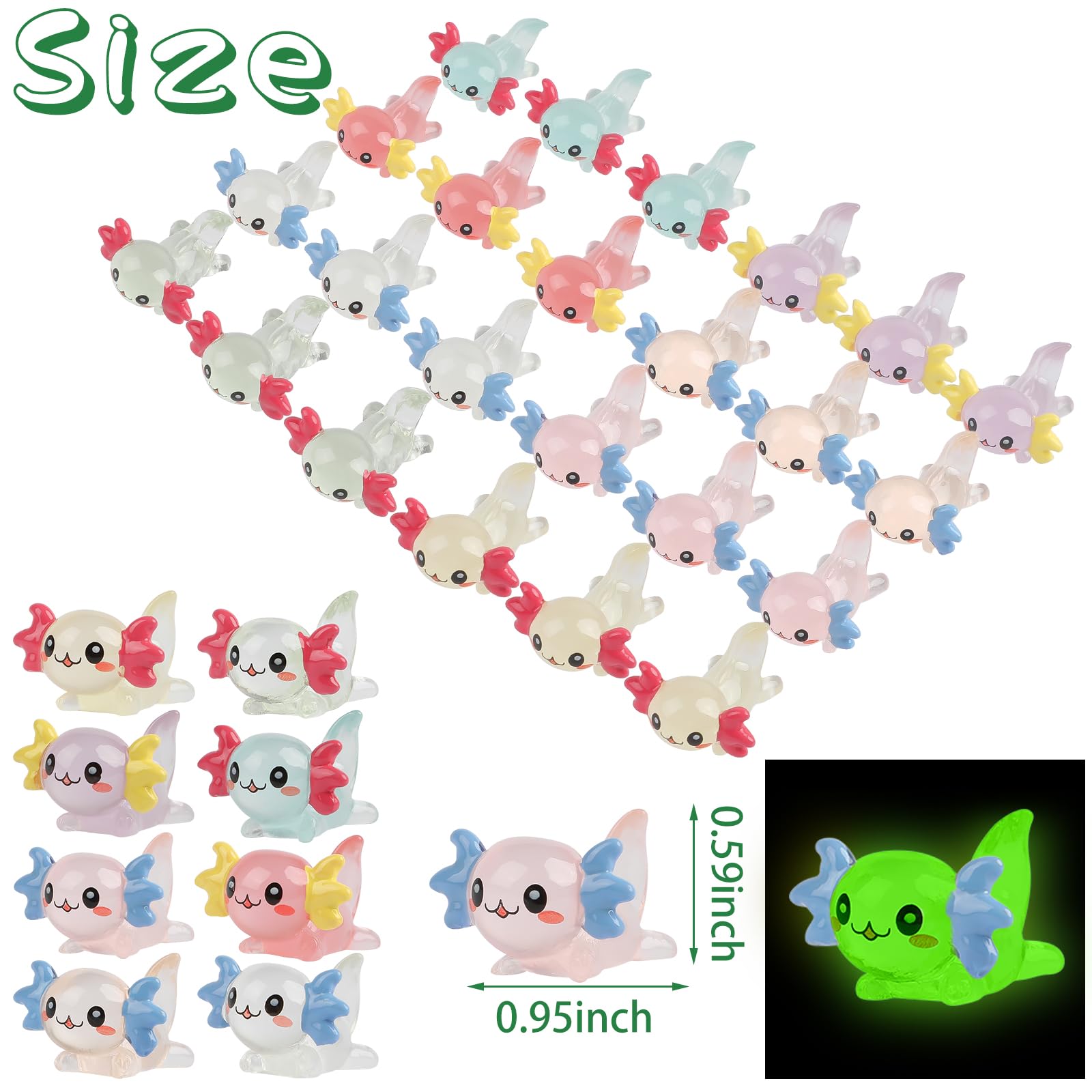Foto 3 pulgar | Miniamuleto De Resina Con Forma De Axolotl, Con Forma De Limo, Ccinee, 24 Unidades, 8 Colores - Venta Internacional.