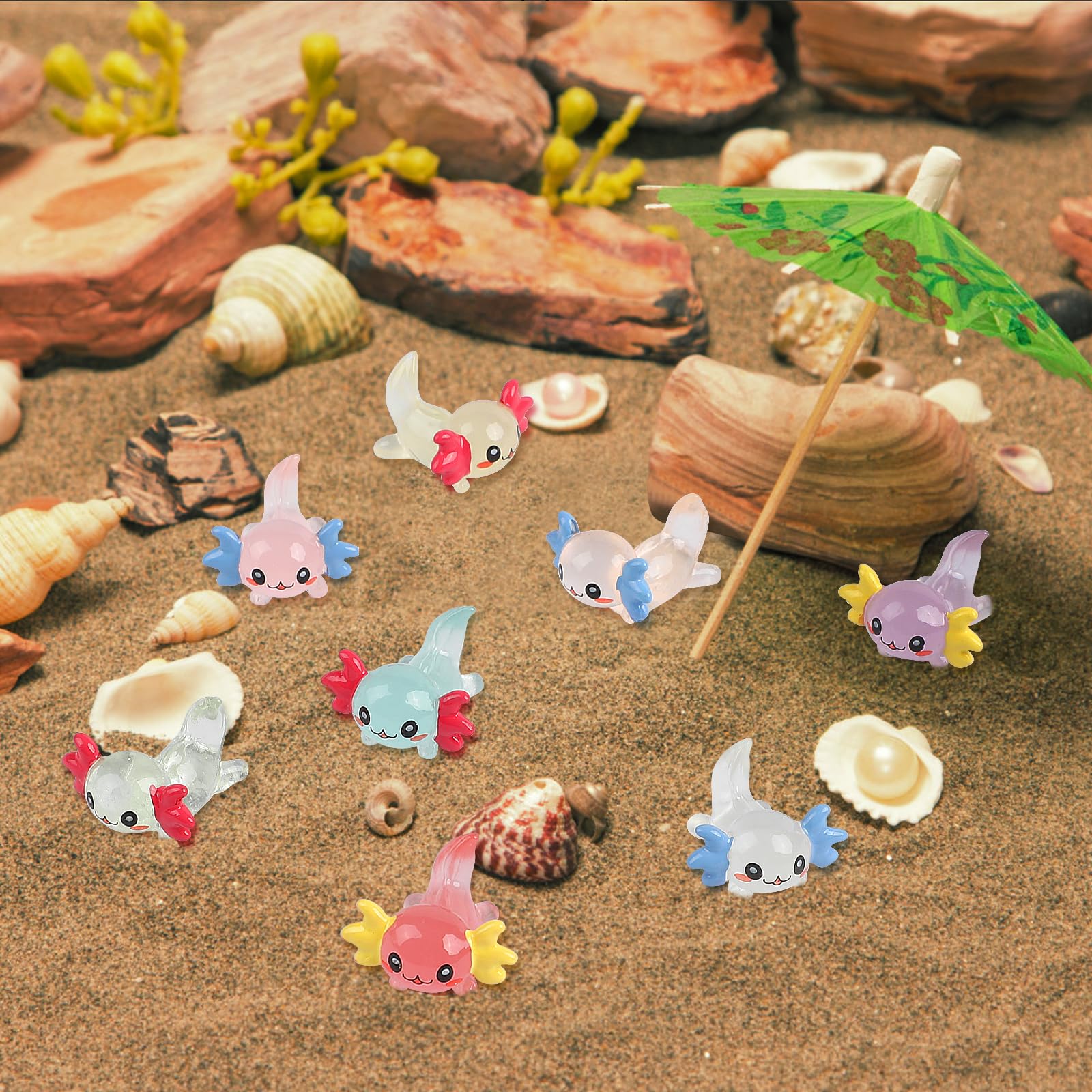 Foto 5 pulgar | Miniamuleto De Resina Con Forma De Axolotl, Con Forma De Limo, Ccinee, 24 Unidades, 8 Colores - Venta Internacional.