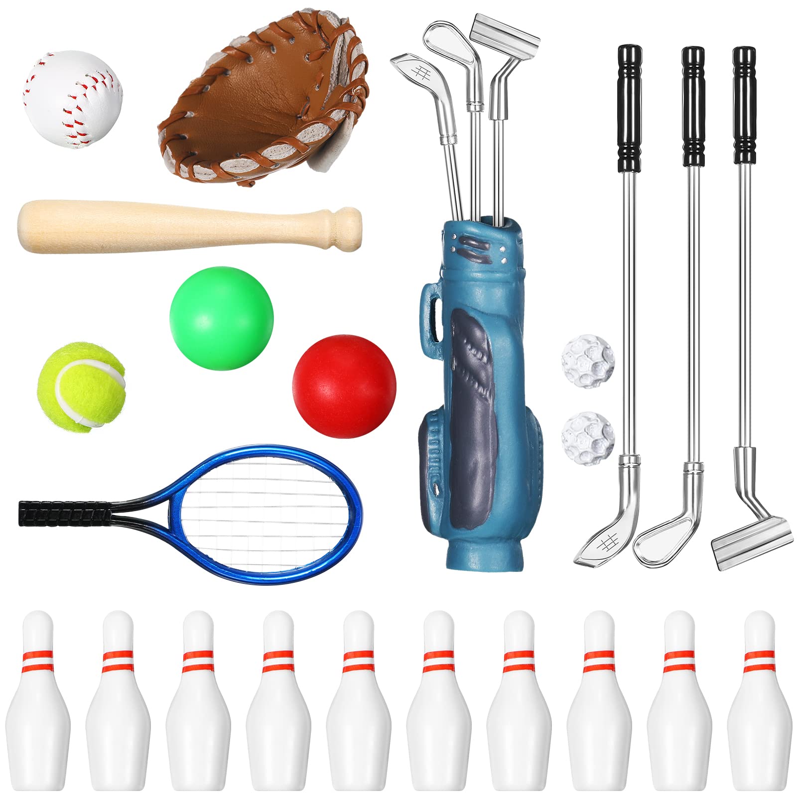 Set Deportivo En Miniatura Para Casa De Muñecas Skylety, 23 Piezas Con Golf, Bolsa - Venta Internacional.