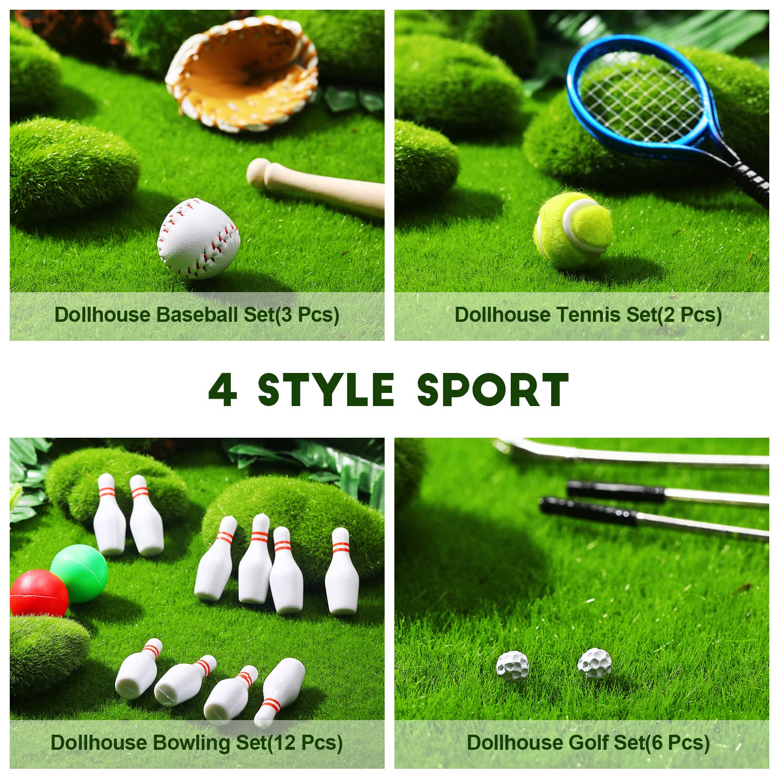 Foto 4 | Set Deportivo En Miniatura Para Casa De Muñecas Skylety, 23 Piezas Con Golf, Bolsa - Venta Internacional.