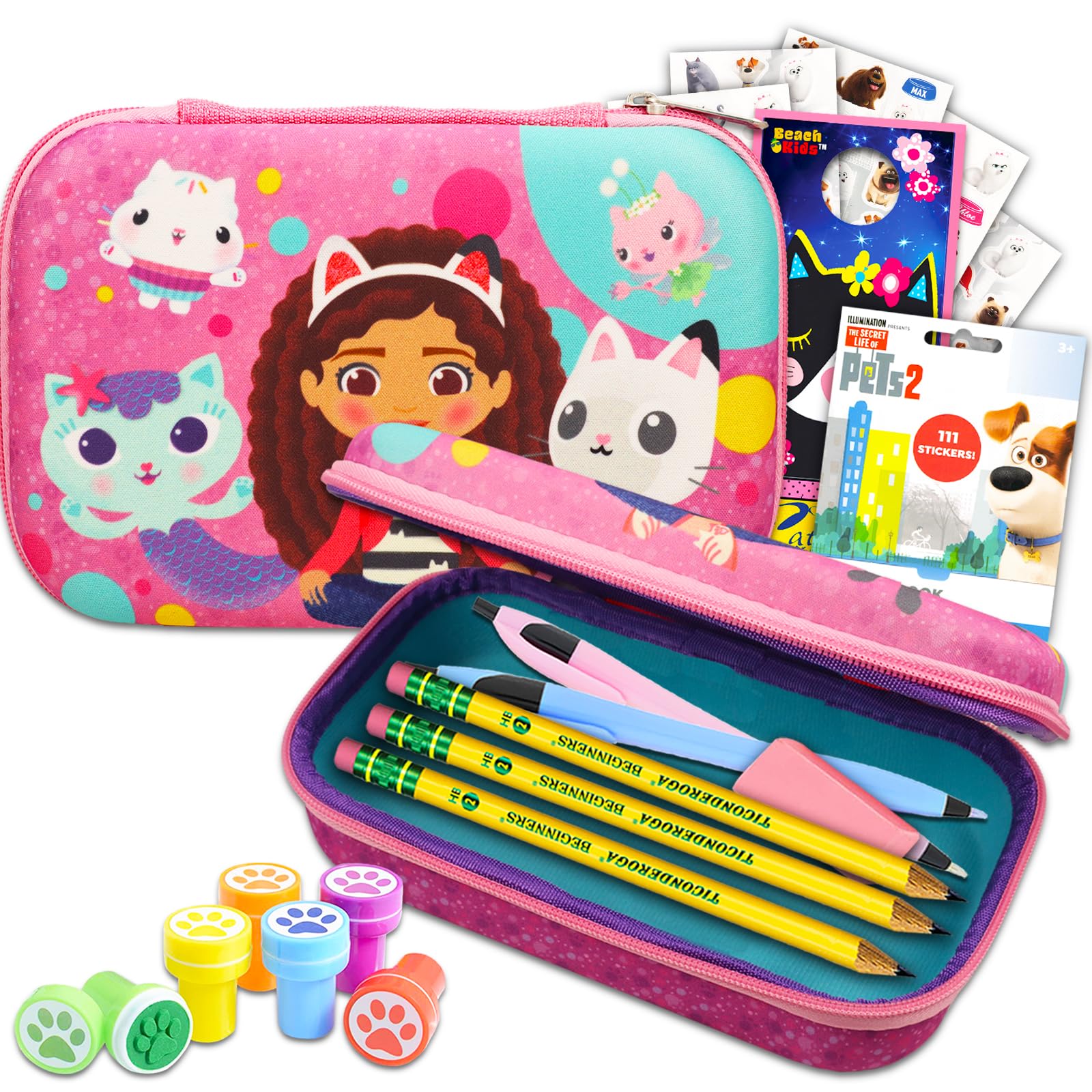 Foto 1 | Set De Papelería Beach Kids Gabby's Dollhouse Con Caja De Lápices - Venta Internacional.