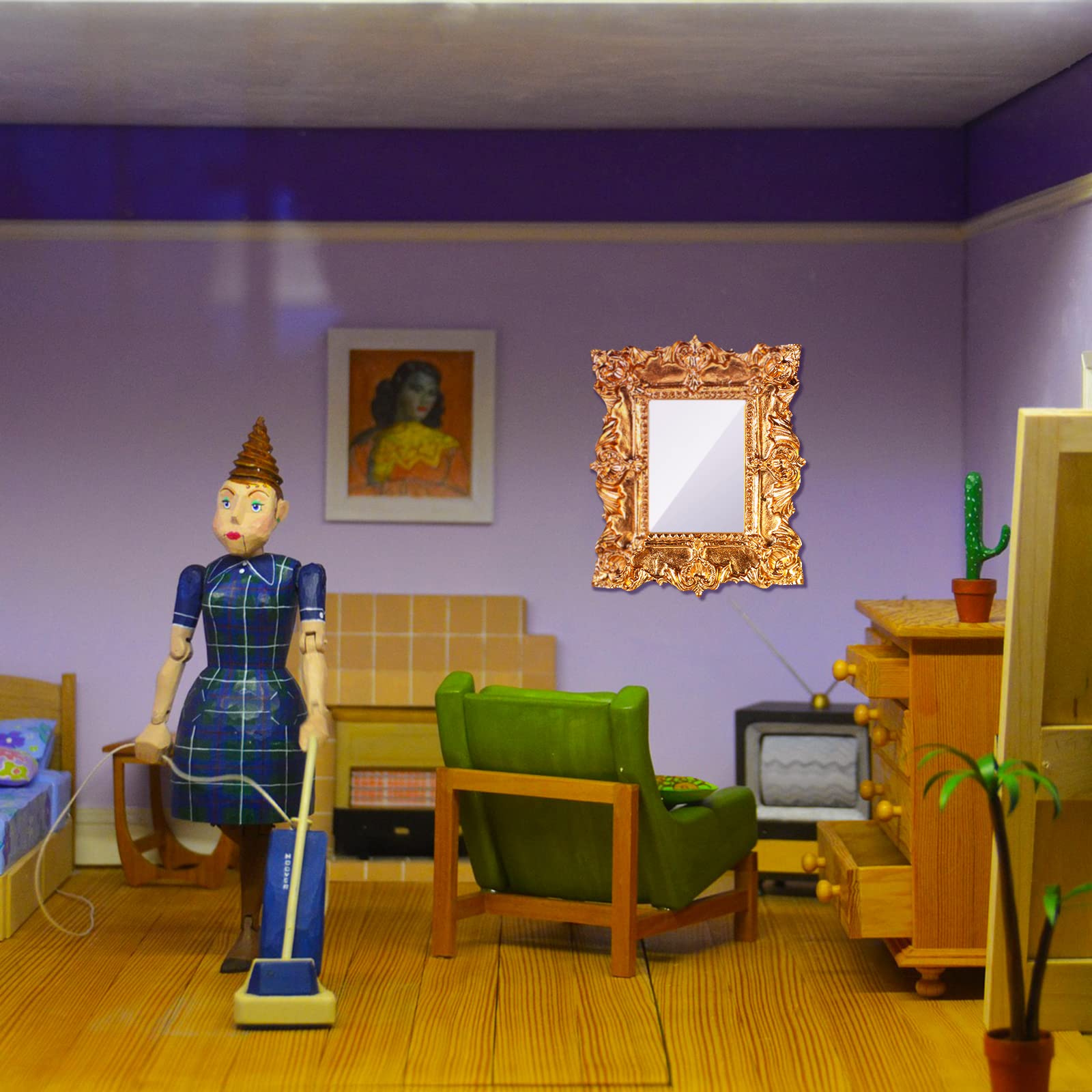 Foto 6 | Espejo Skylety En Miniatura Para Casa De Muñecas Con Marco Europeo, 5 Unidades - Venta Internacional.