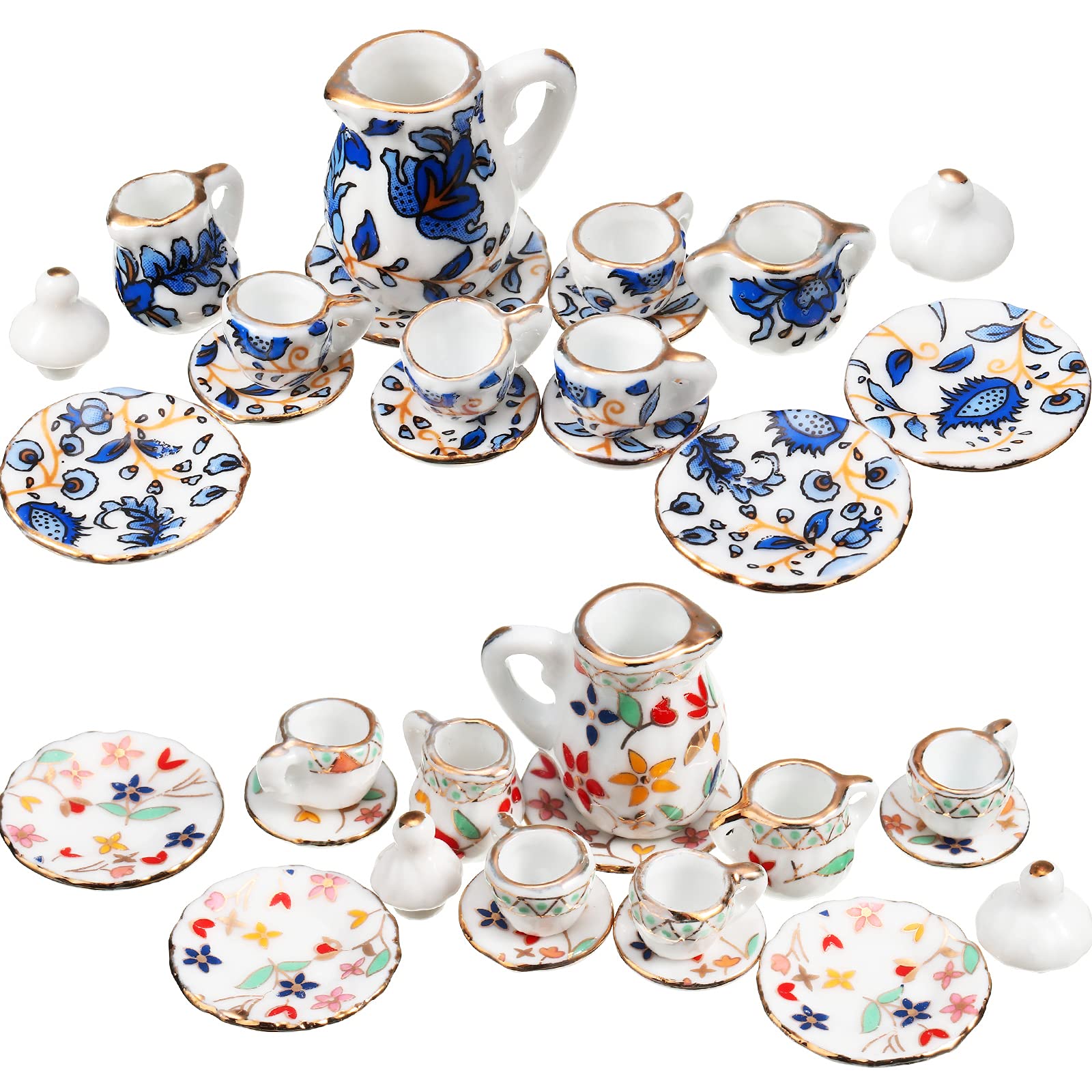 Juego De Tazas De Té De Porcelana En Miniatura Dollhouse Geiserailie 1:12 - Venta Internacional.