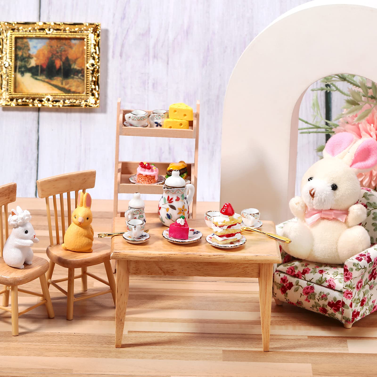 Foto 5 | Juego De Tazas De Té De Porcelana En Miniatura Dollhouse Geiserailie 1:12 - Venta Internacional.