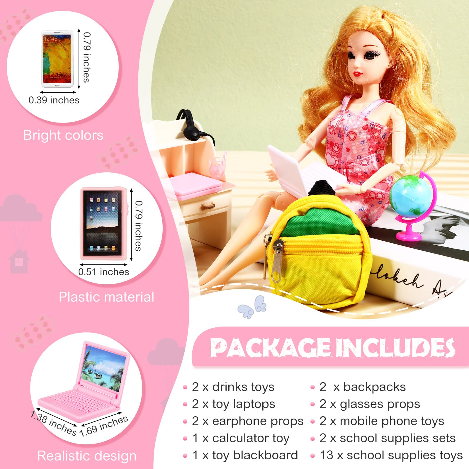 Foto 3 | Minitablet Portátil Dollhouse Accessories Charniol, 29 Unidades - Venta Internacional.