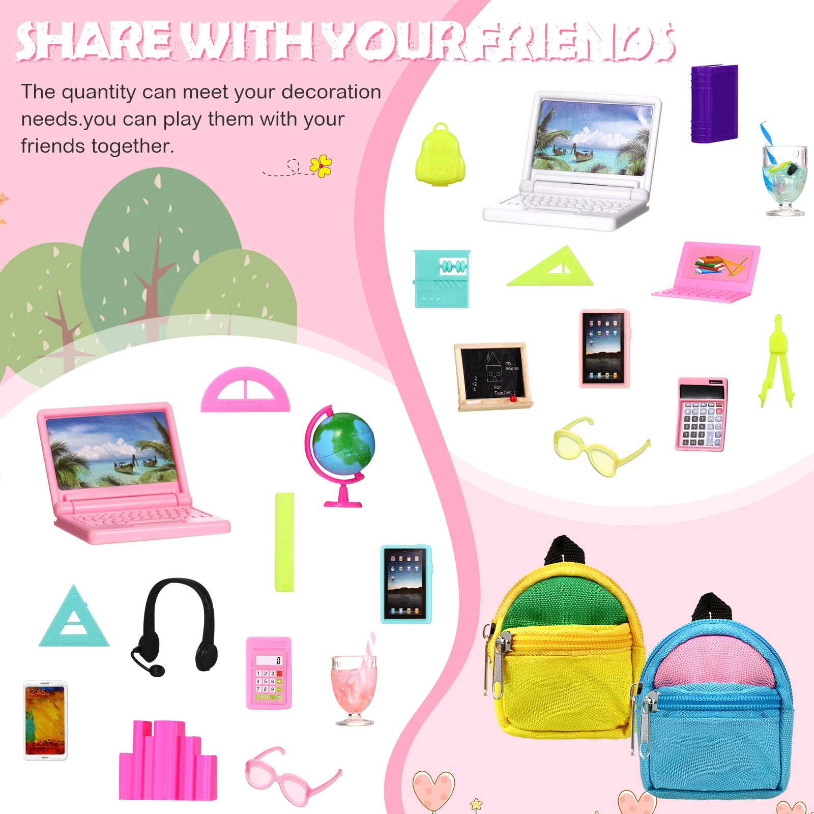 Foto 4 | Minitablet Portátil Dollhouse Accessories Charniol, 29 Unidades - Venta Internacional.
