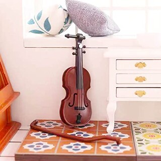 Foto 5 | Violín Miniatura Dollhouse Instrumento Musical Hiawbon 1:12 - Venta Internacional.