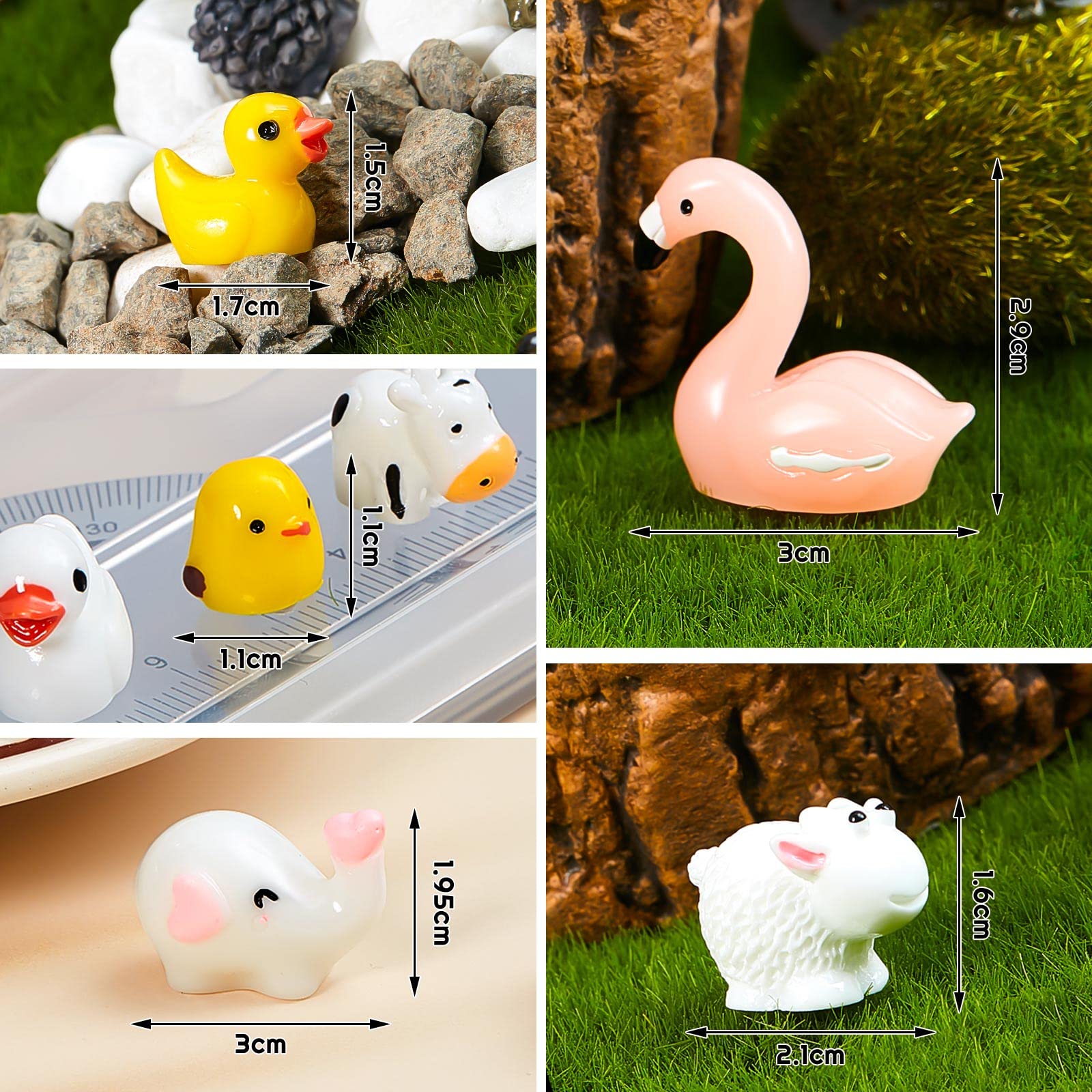 Foto 4 | Juego De Minifiguras De Pato De Resina Skylety, 100 Piezas, Para Decoración - Venta Internacional.