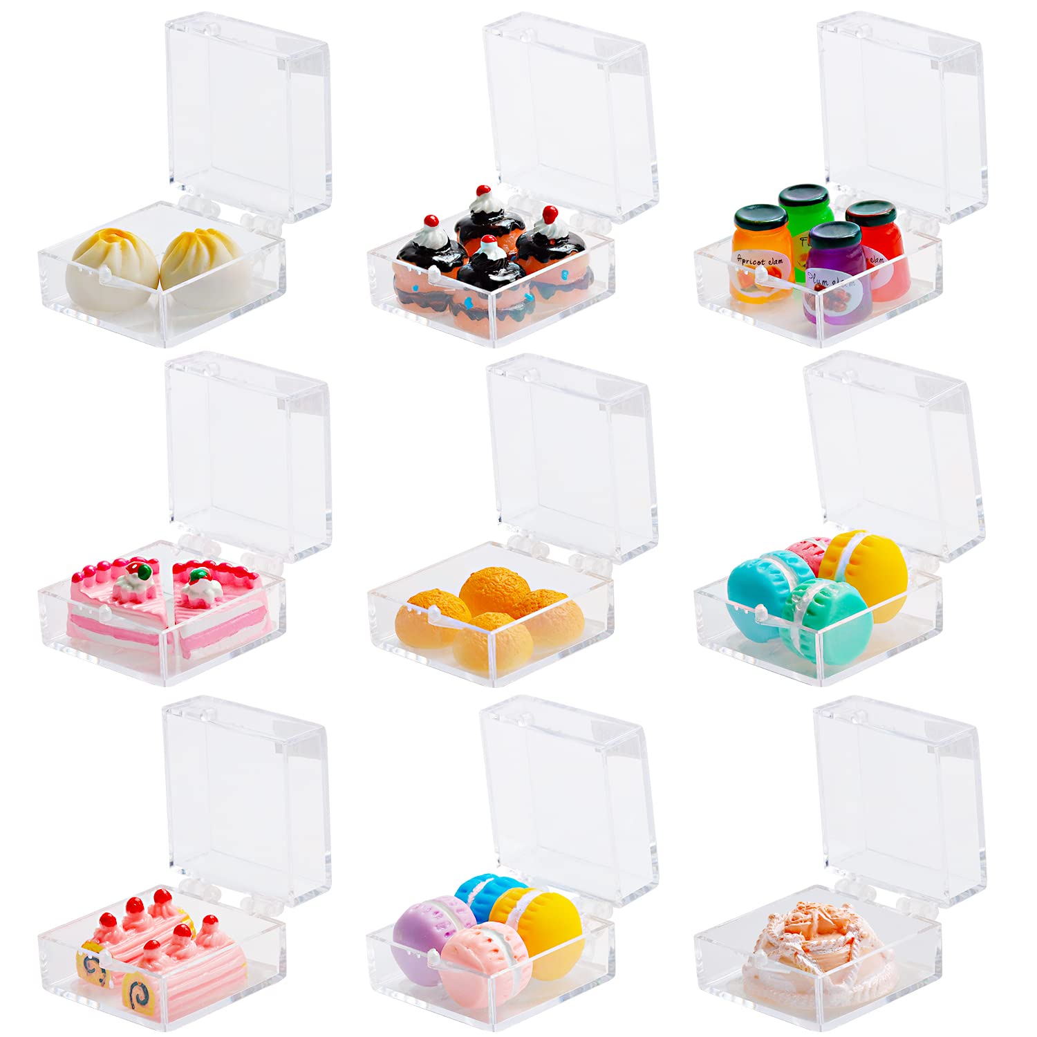 Kit De Comida En Miniatura Hiawbon A Escala 1:12 Con Caja De Almacenamiento (9 Juegos) - Venta Internacional.