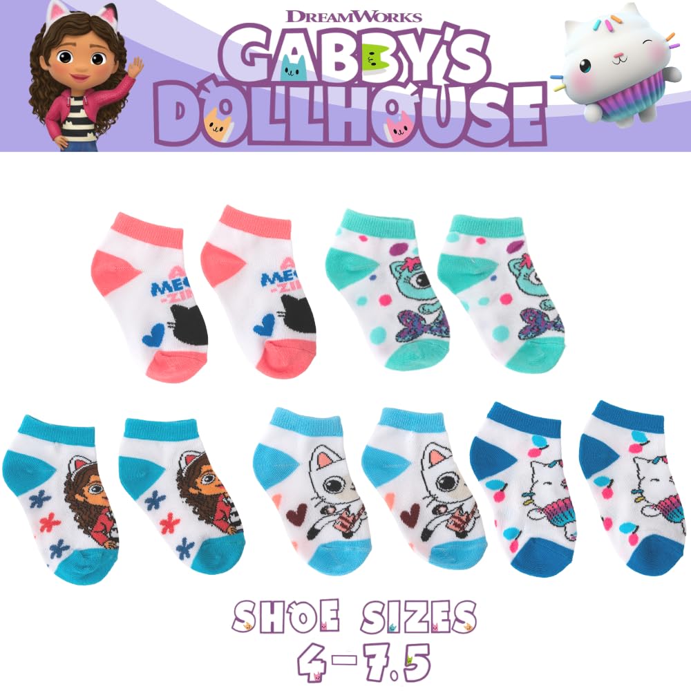 Foto 4 pulgar | Set De Calcetines Gabby's Dollhouse Para Niñas Pequeñas, 5 Pares, 4-7.5 - Venta Internacional.