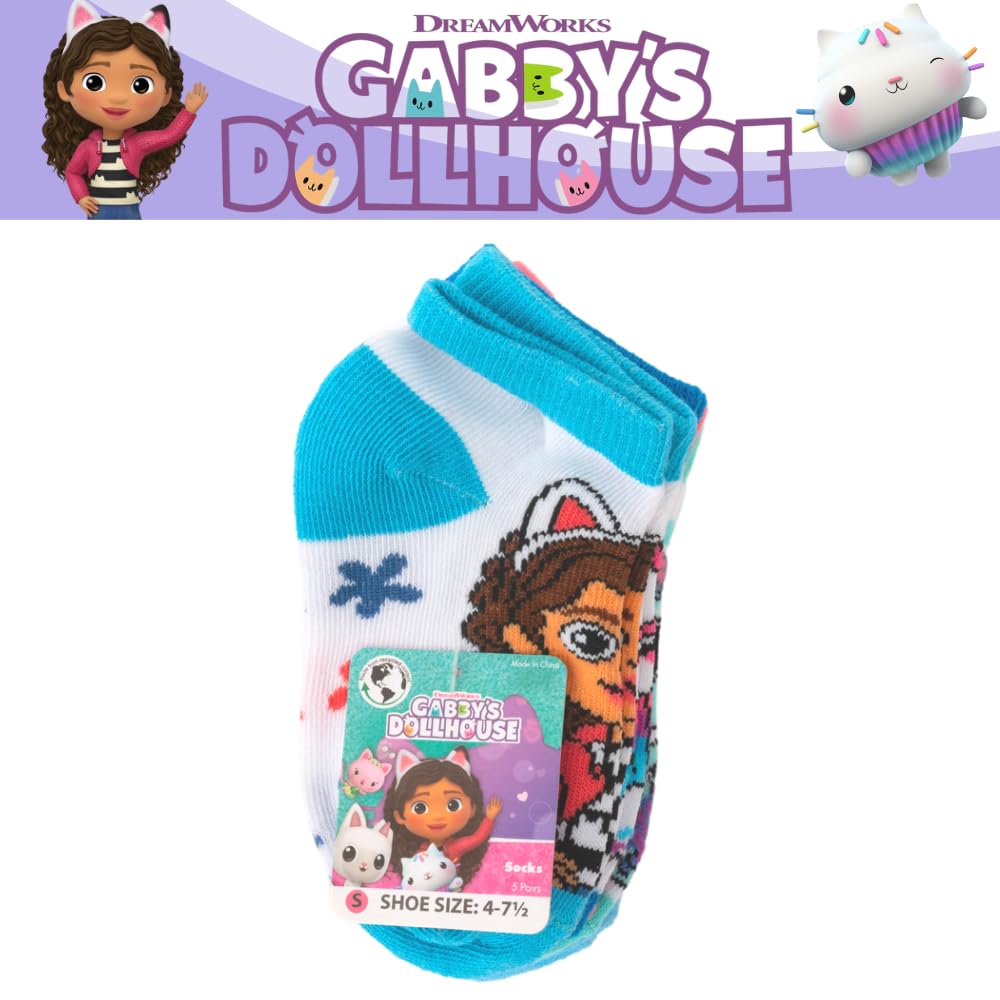 Foto 6 pulgar | Set De Calcetines Gabby's Dollhouse Para Niñas Pequeñas, 5 Pares, 4-7.5 - Venta Internacional.