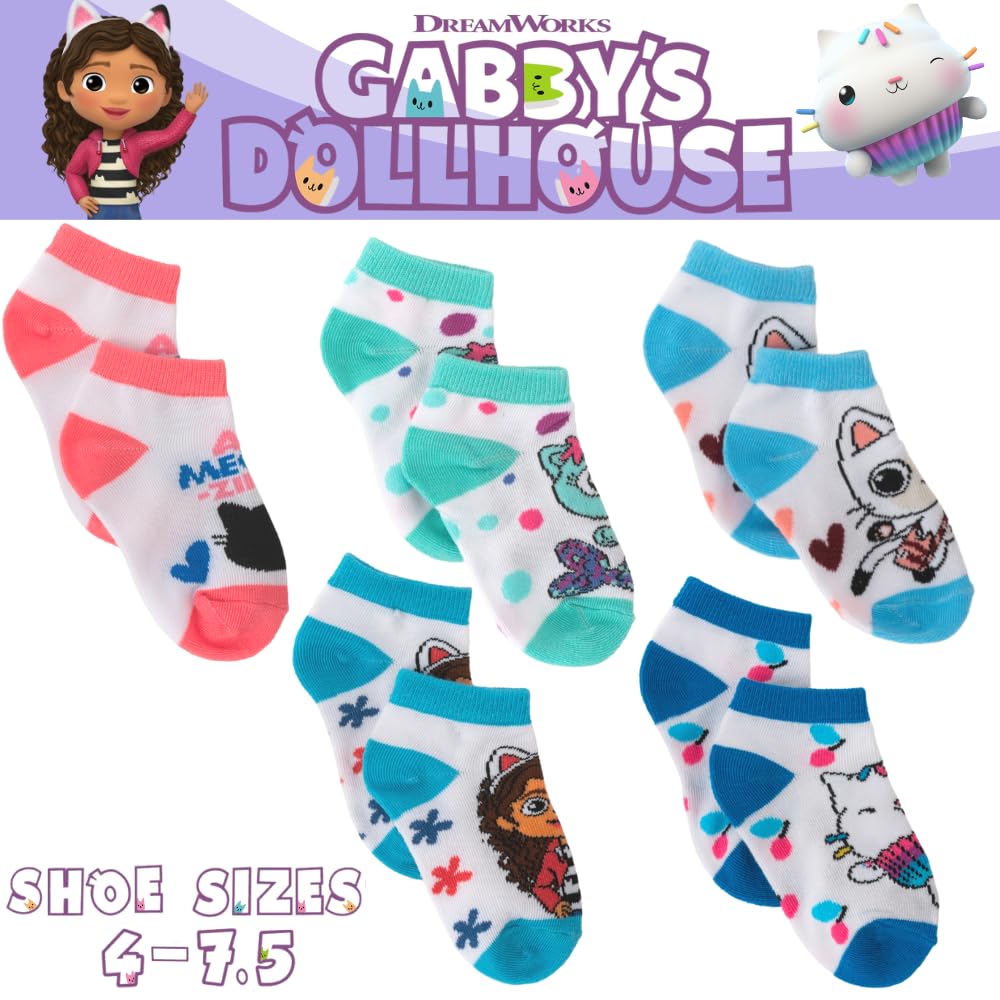 Foto 8 pulgar | Set De Calcetines Gabby's Dollhouse Para Niñas Pequeñas, 5 Pares, 4-7.5 - Venta Internacional.