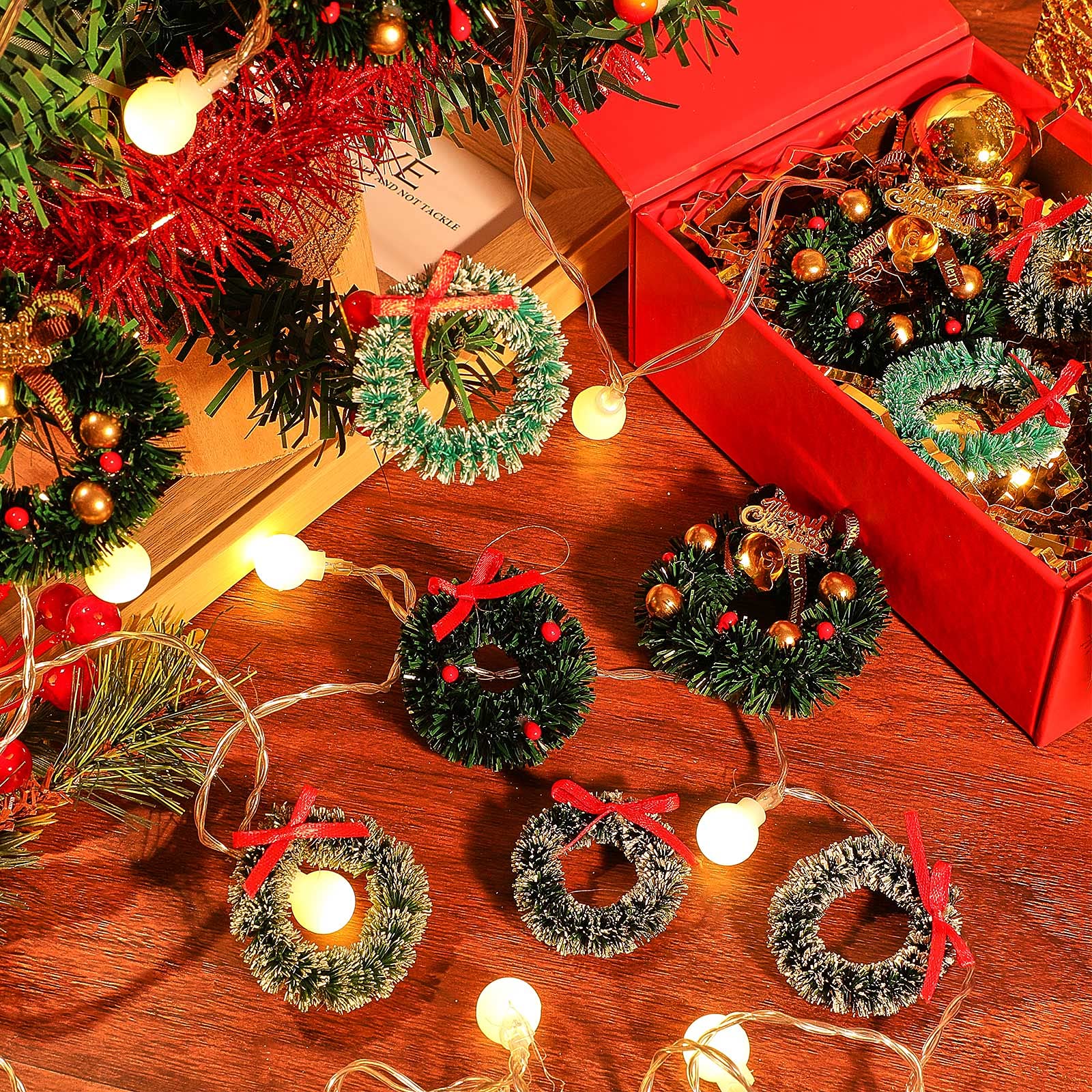 Foto 5 pulgar | Corona Navideña En Miniatura Con Forma De Casa De Muñecas, 18 Unidades, Farmhouse Christmas - Venta Internacional.