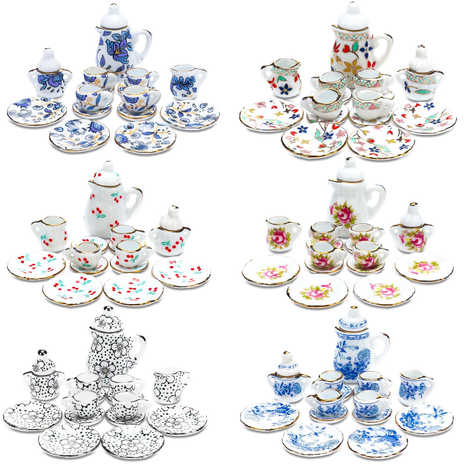 Juego De Tazas De Té Navideñas De Porcelana En Miniatura Con Forma De Casa De Muñecas, 90 Unidades - Venta Internaci