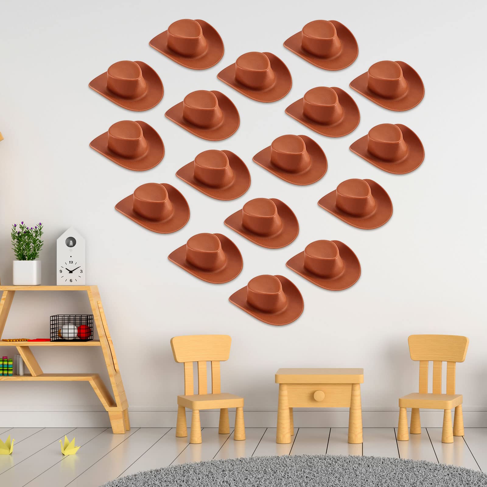 Foto 5 | Minisombrero De Vaquero Zhanmai Para Manualidades, 40 Piezas, Plástico Marrón - Venta Internacional.
