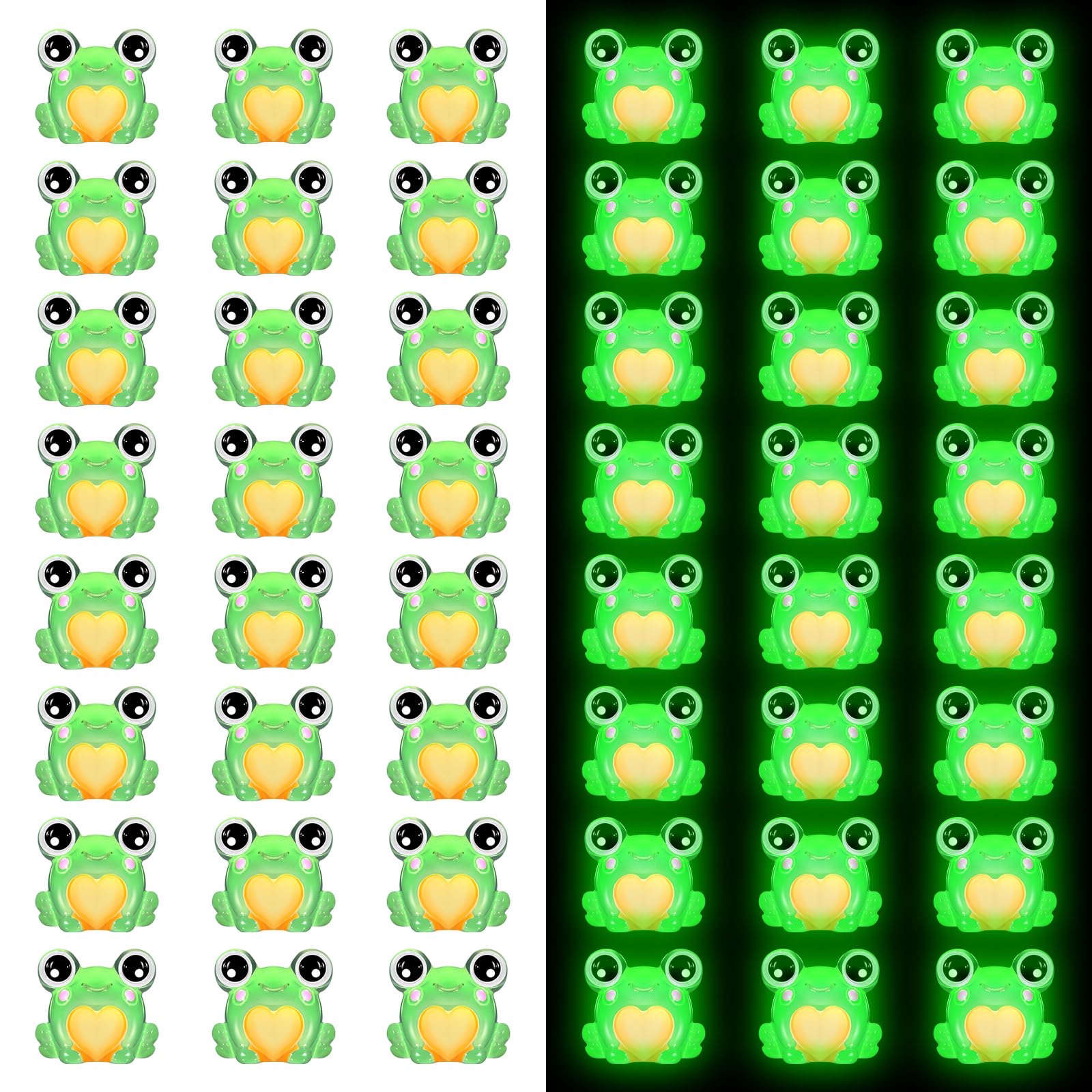 Foto 2 pulgar | Mini Ranas De Resina Con Forma De Happy Luminous Que Brillan En La Oscuridad, 48 Unidades - Venta Internacional.