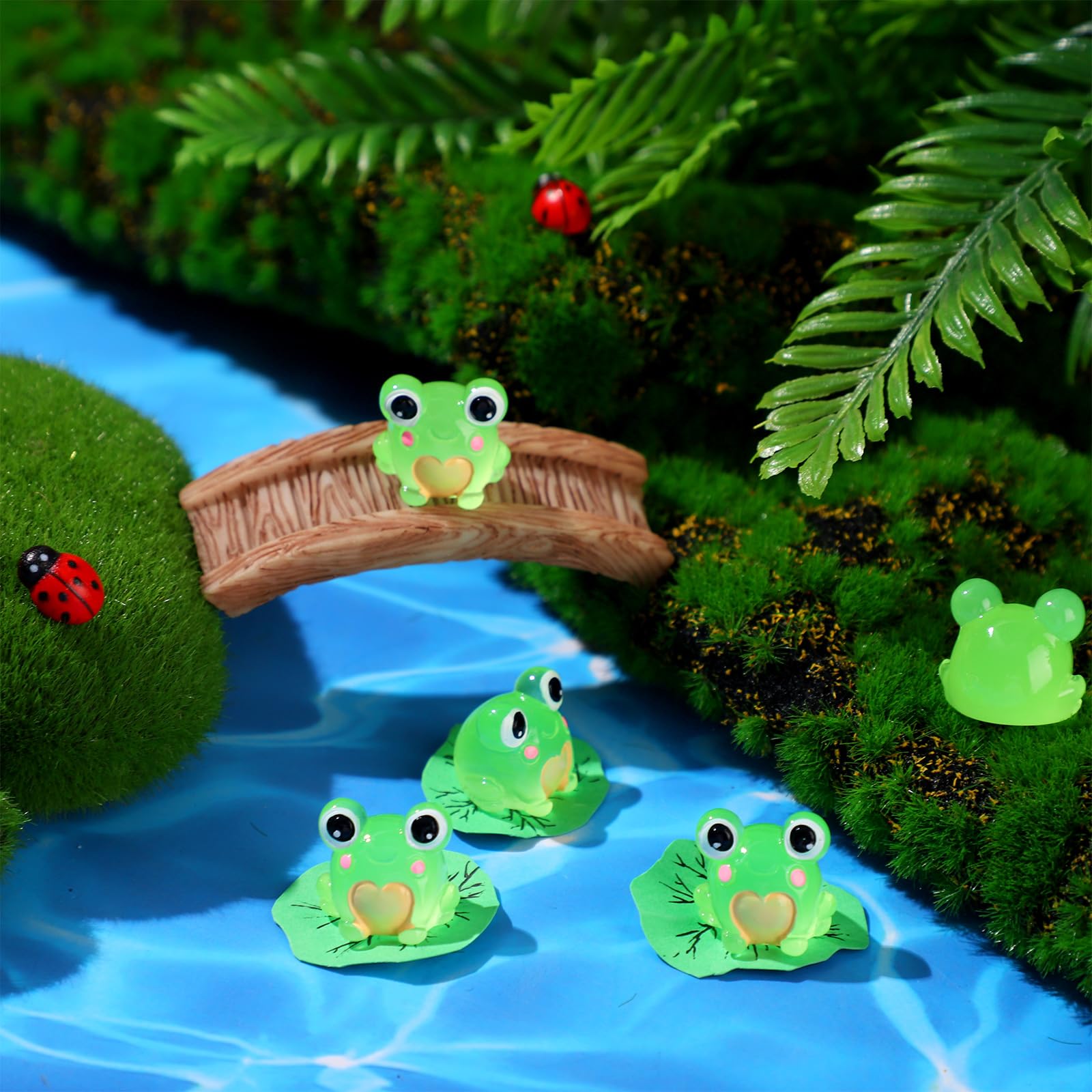 Foto 3 pulgar | Mini Ranas De Resina Con Forma De Happy Luminous Que Brillan En La Oscuridad, 48 Unidades - Venta Internacional.
