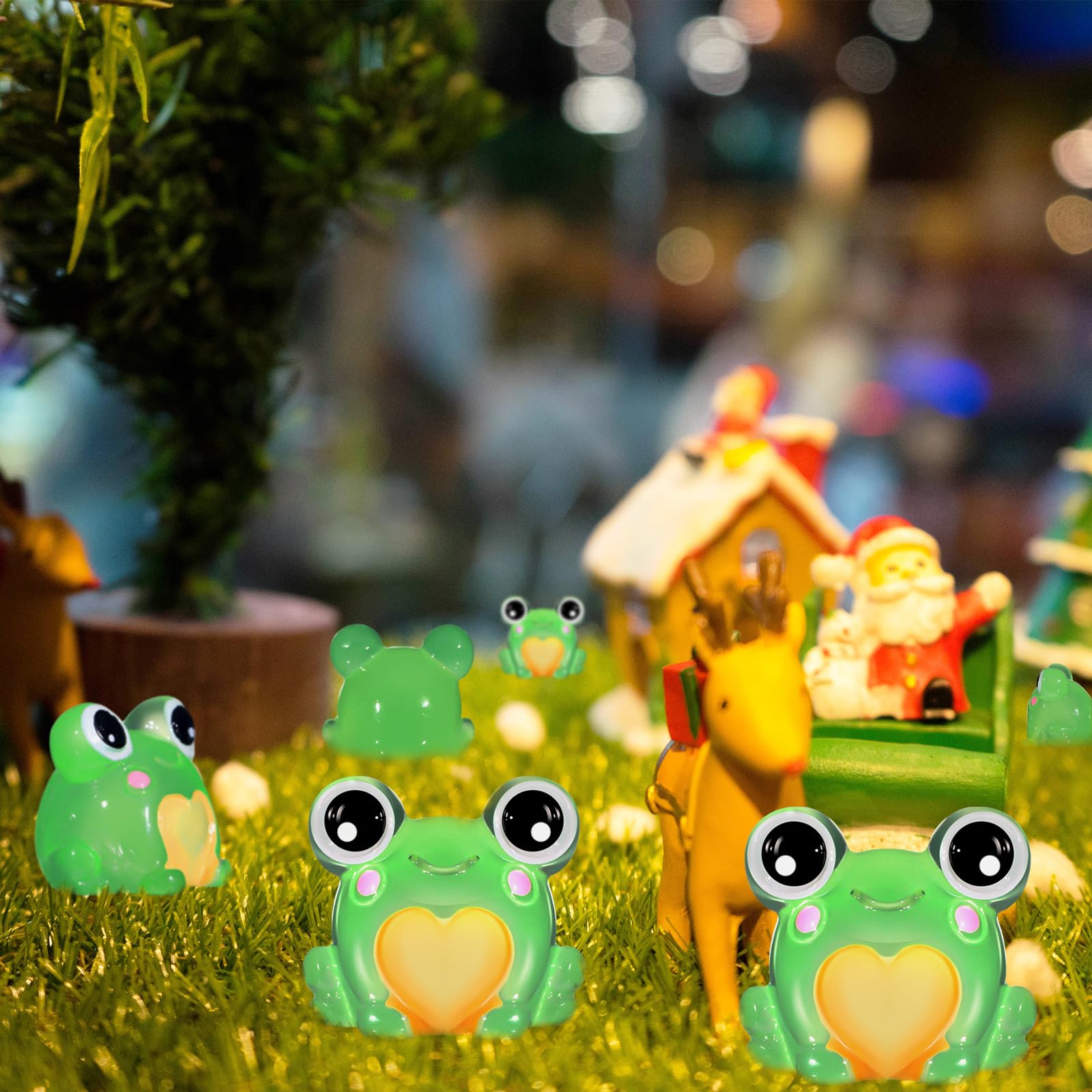 Foto 6 pulgar | Mini Ranas De Resina Con Forma De Happy Luminous Que Brillan En La Oscuridad, 48 Unidades - Venta Internacional.