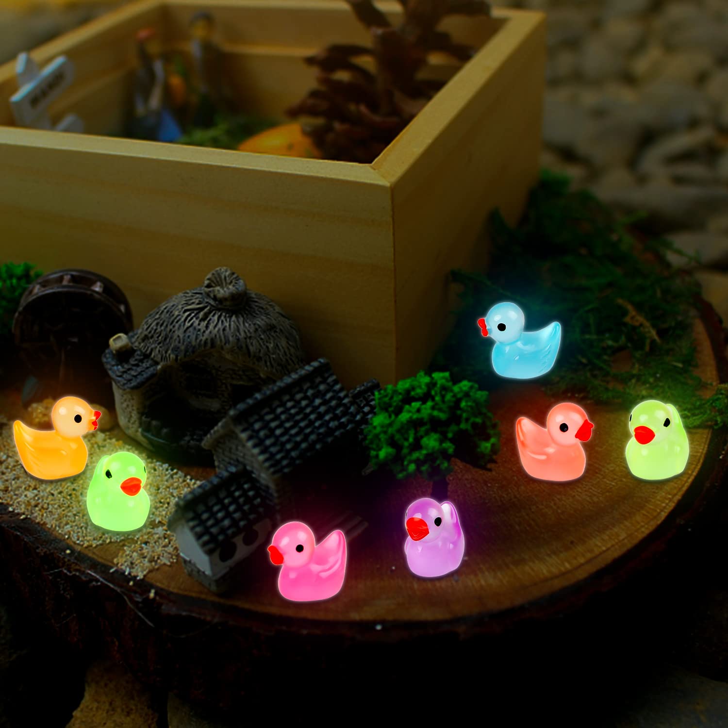 Foto 4 | Minifiguras De Pato De Resina Ccinee Luminous Que Brillan En La Oscuridad - Venta Internacional.