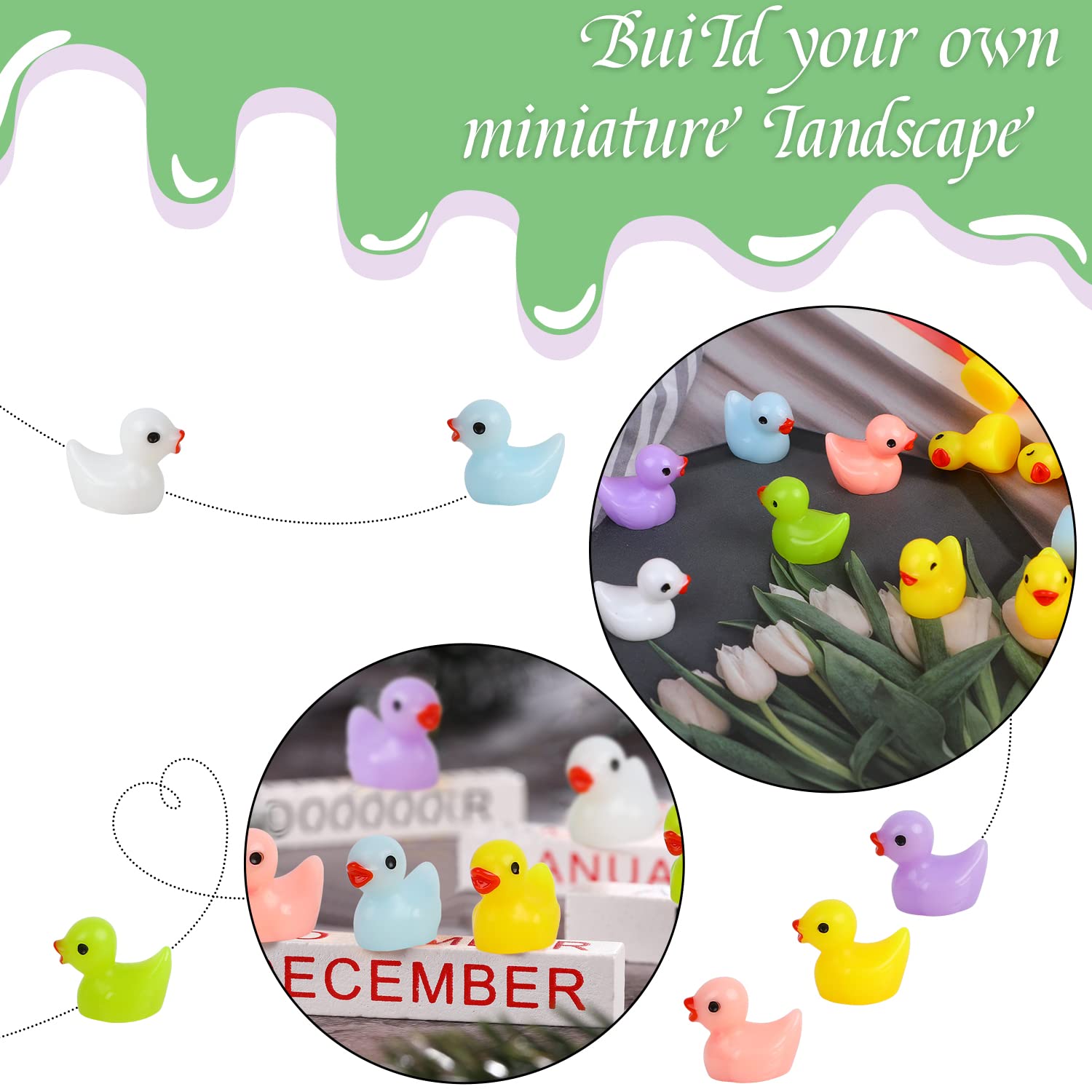 Foto 6 | Minifiguras En Miniatura De Pato De Resina Ccinee, 150 Unidades, Para Decoración - Venta Internacional.