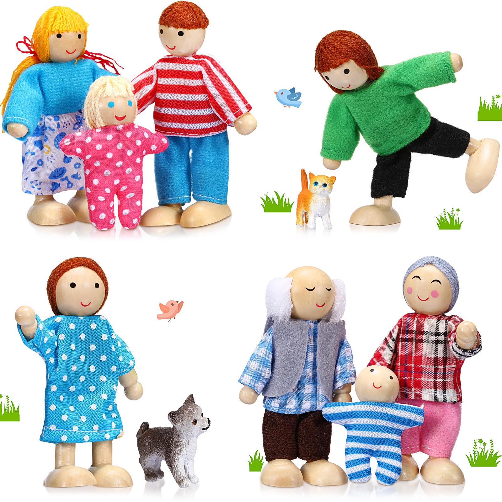 Foto 1 | Juego De Casas De Muñecas De Madera Skylety Pretty Style Con 10 Figuras - Venta Internacional.