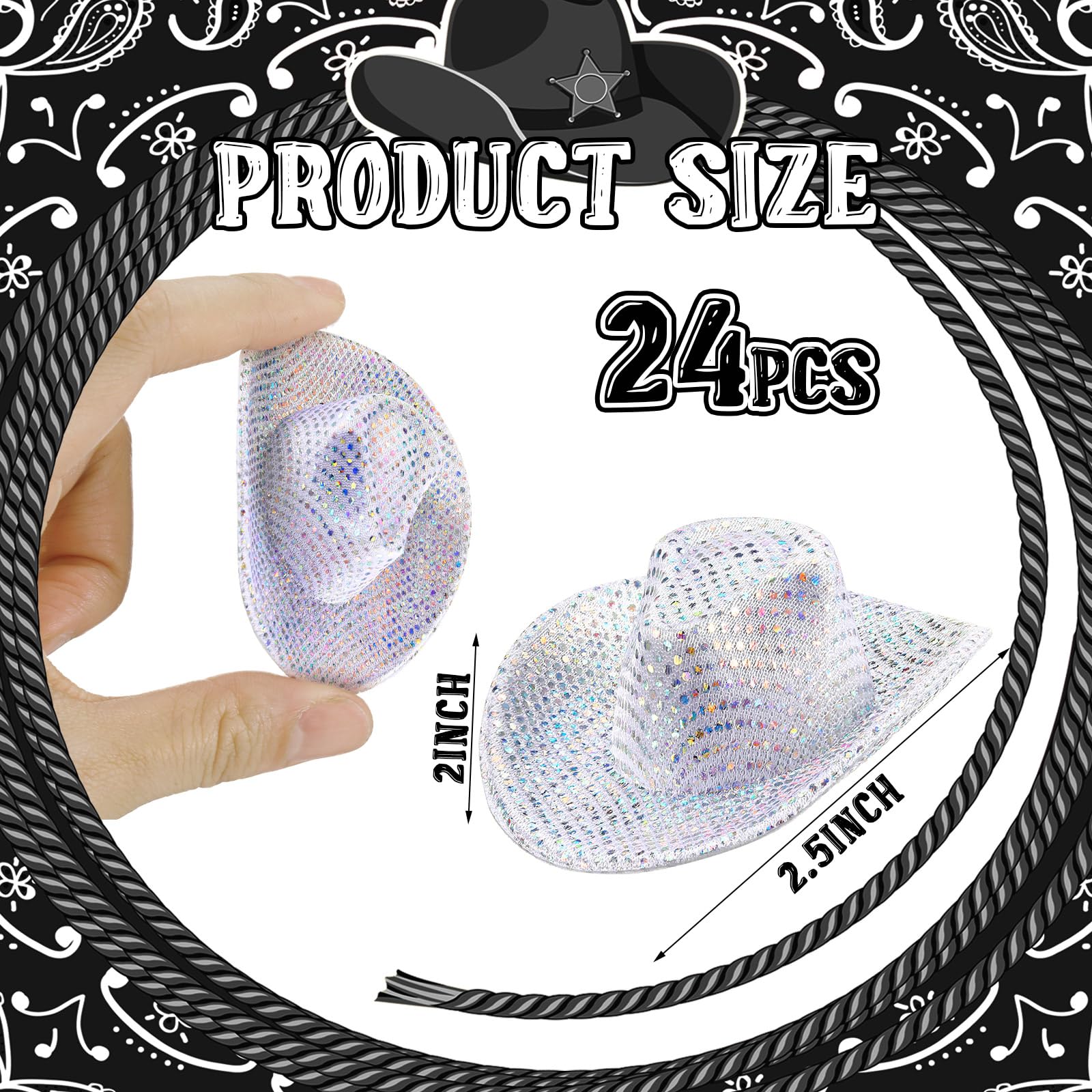 Foto 4 pulgar | Sombrero De Vaquero Tipo Mini Disco Sotiff Para Decoración De Casas De Muñecas - Venta Internacional.