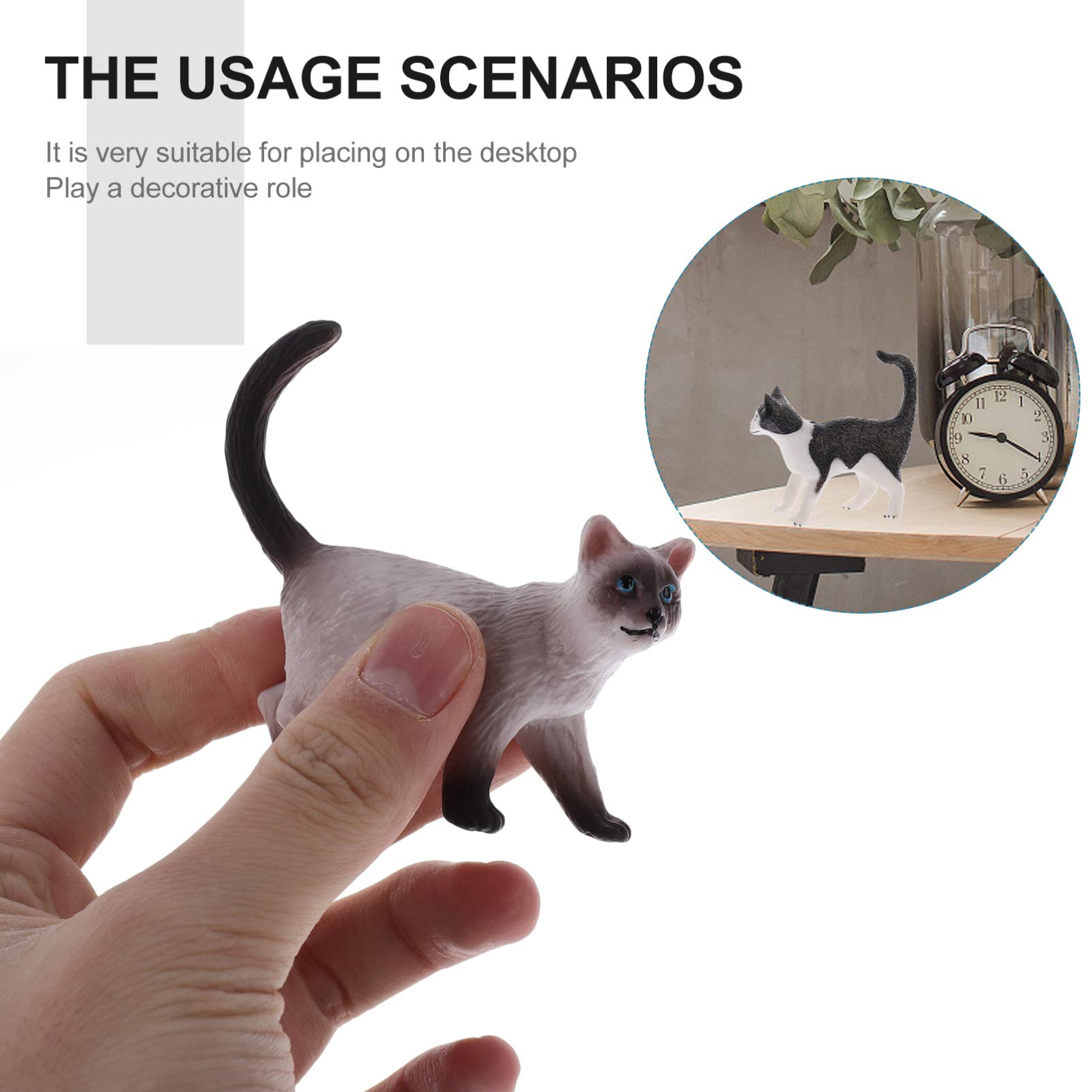 Foto 5 pulgar | Figuras De Gatos En Miniatura Nuobesty, Adornos De Resina Para Gatos, 4 Unidades - Venta Internacional.