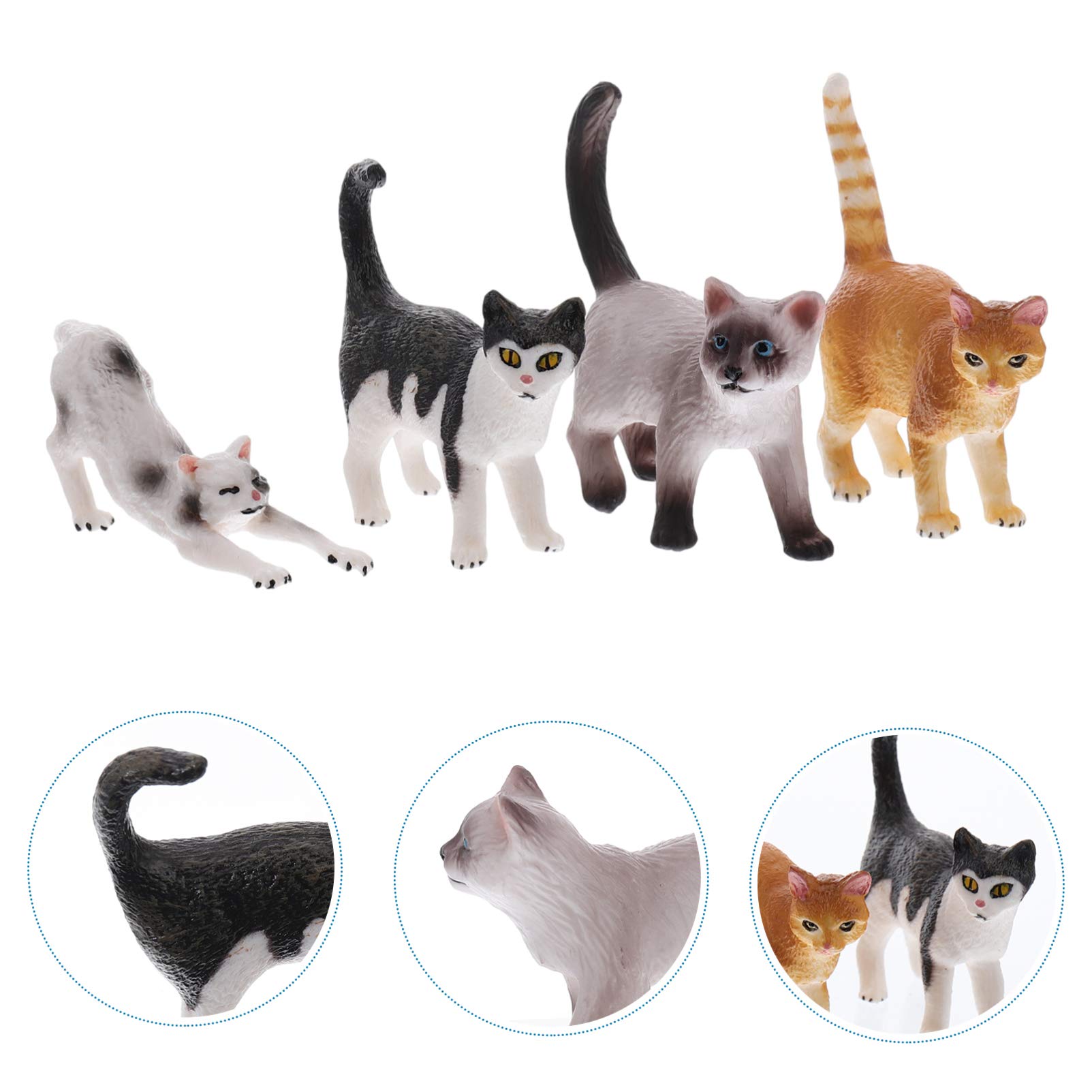 Foto 7 pulgar | Figuras De Gatos En Miniatura Nuobesty, Adornos De Resina Para Gatos, 4 Unidades - Venta Internacional.