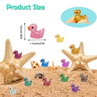 Foto 2 | Mini Patos De Resina Aweelon Con Purpurina Para Bricolaje, Jardín Y Acuario - Venta Internacional.