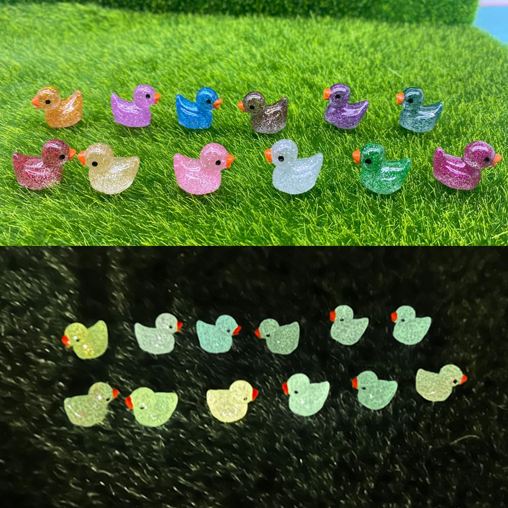 Foto 7 pulgar | Mini Patos De Resina Aweelon Con Purpurina Para Bricolaje, Jardín Y Acuario - Venta Internacional.