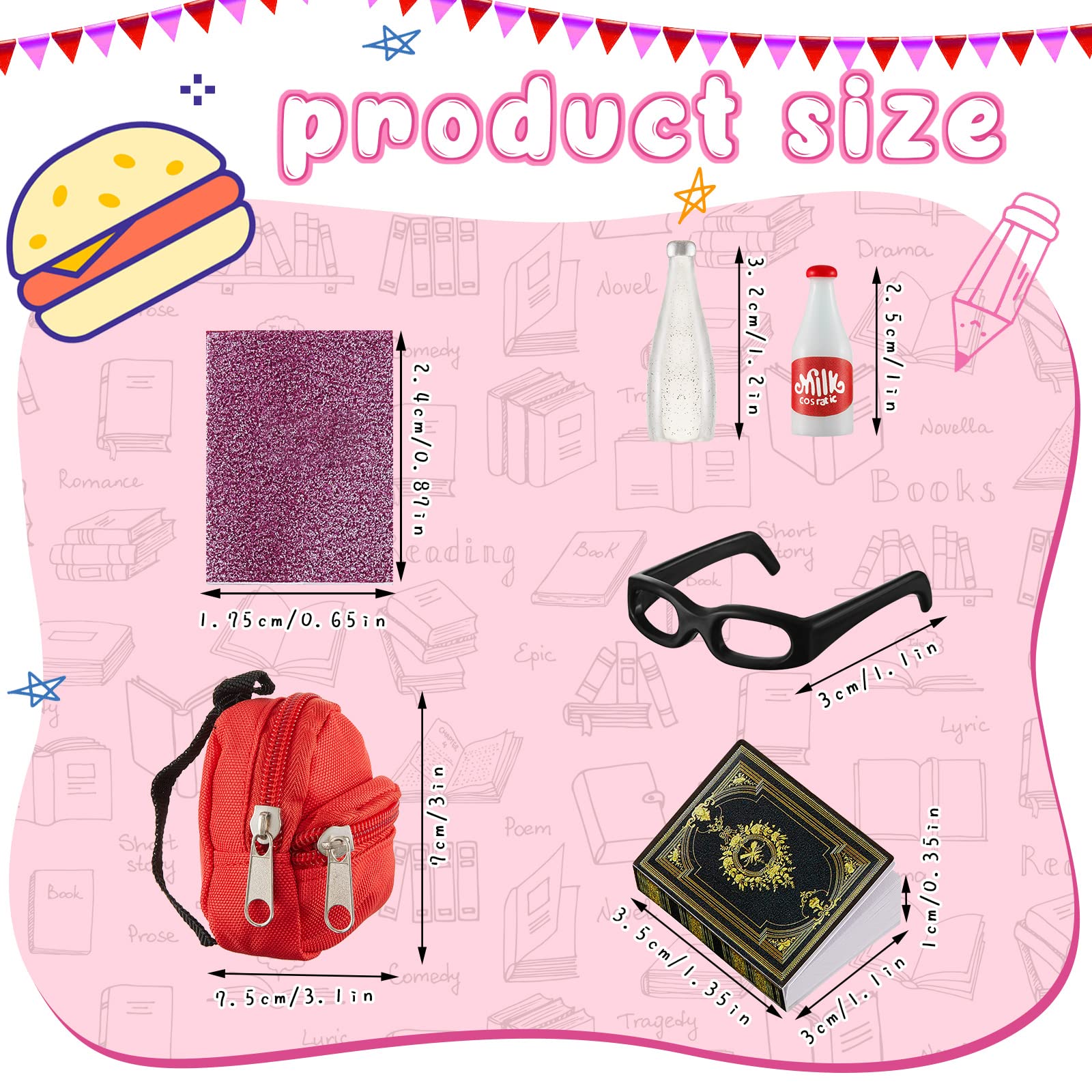 Foto 3 pulgar | Minijuego De Útiles Escolares Zhanmai, 17 Unidades, Para Muñecas Con Comida - Venta Internacional.