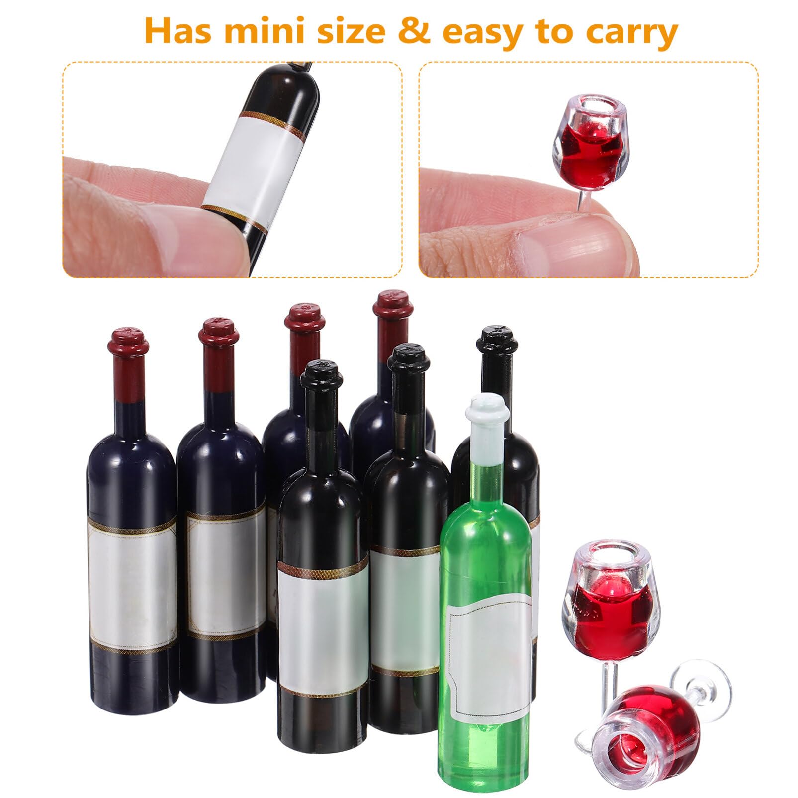 Foto 4 | Juego De Champán En Miniatura Dollhouse De 18 Piezas Con Botellas De Vino Tinto - Venta Internacional.