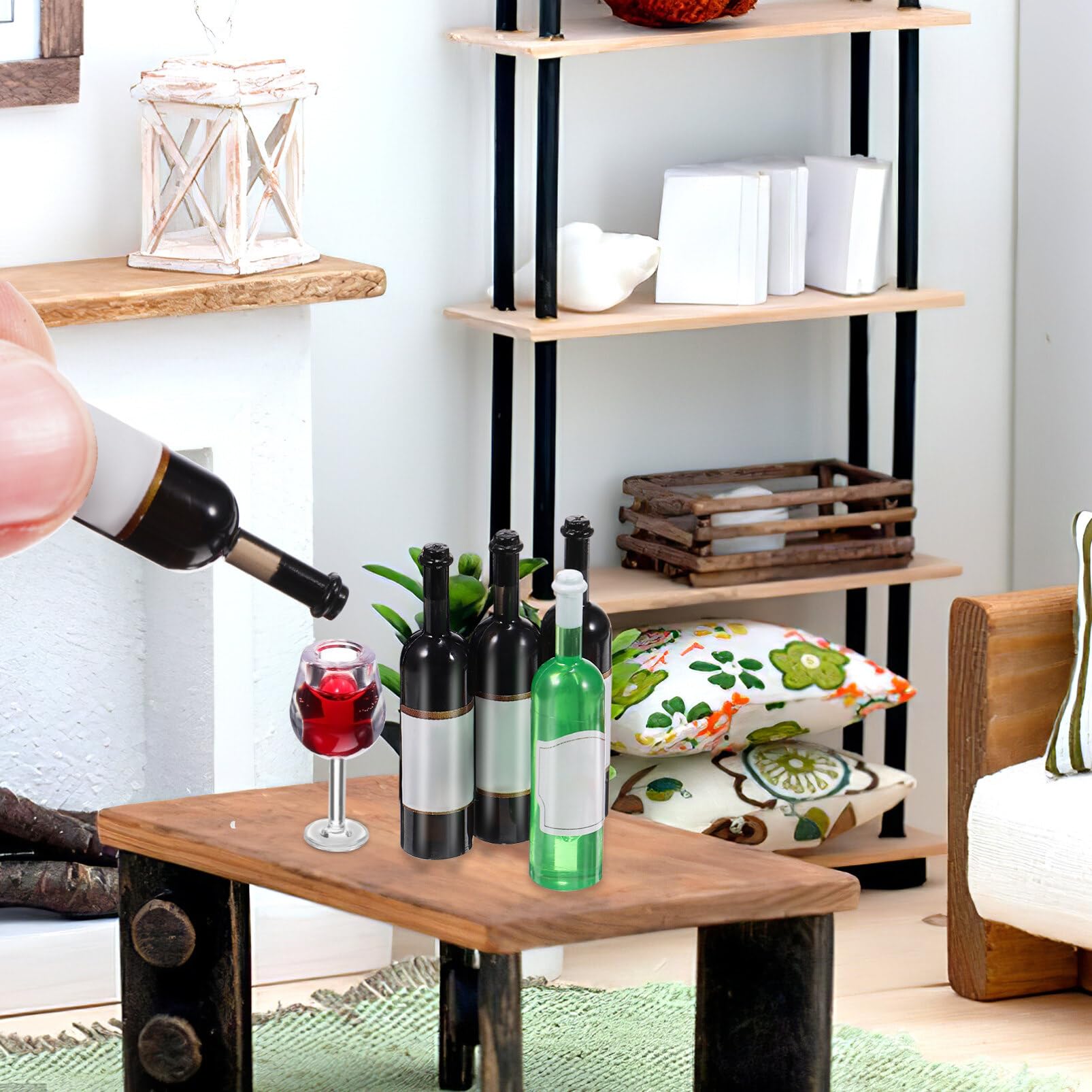 Foto 5 | Juego De Champán En Miniatura Dollhouse De 18 Piezas Con Botellas De Vino Tinto - Venta Internacional.