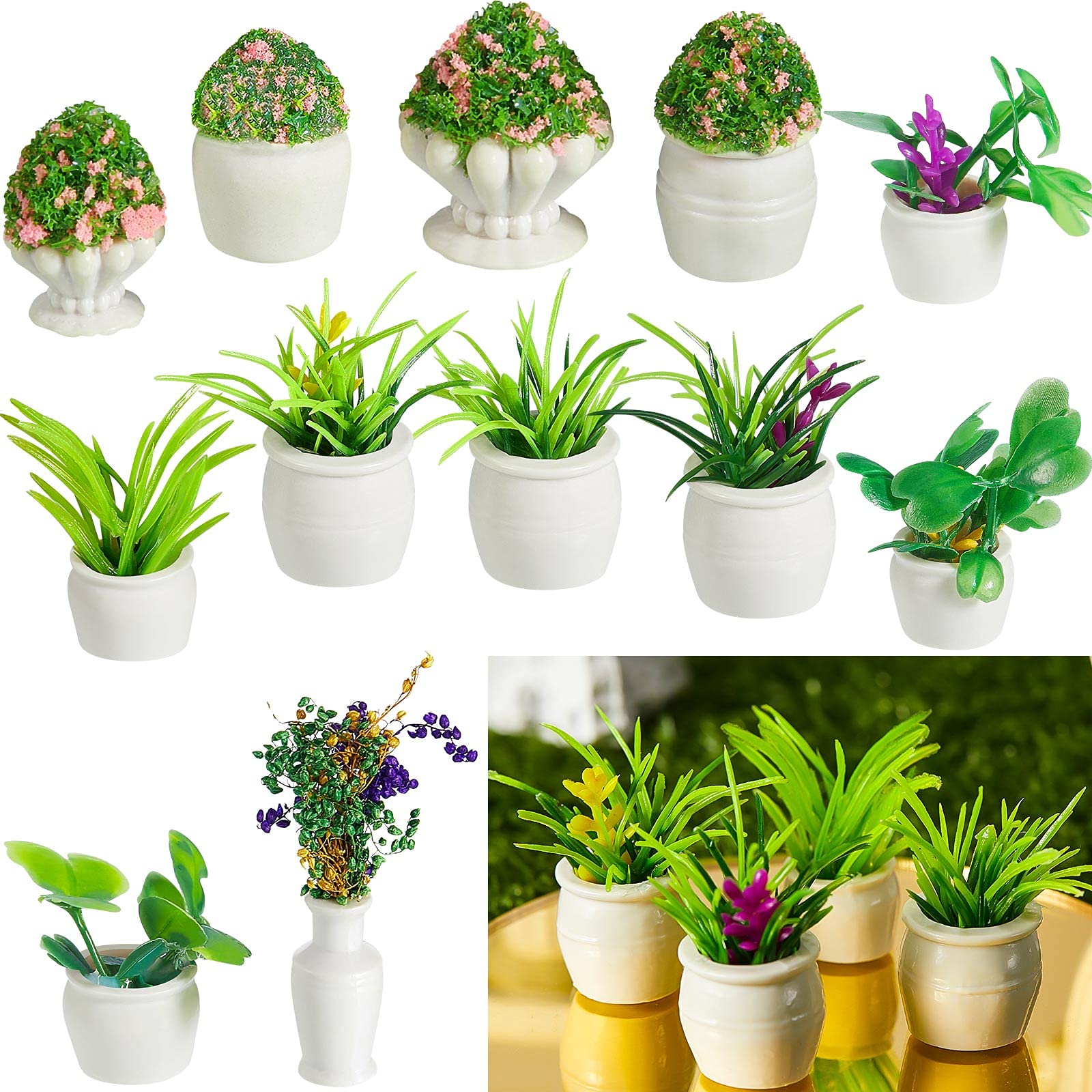 Foto 2 pulgar | Juego De Miniplantas En Maceta Para Casa De Muñecas, 12 Unidades - Venta Internacional.
