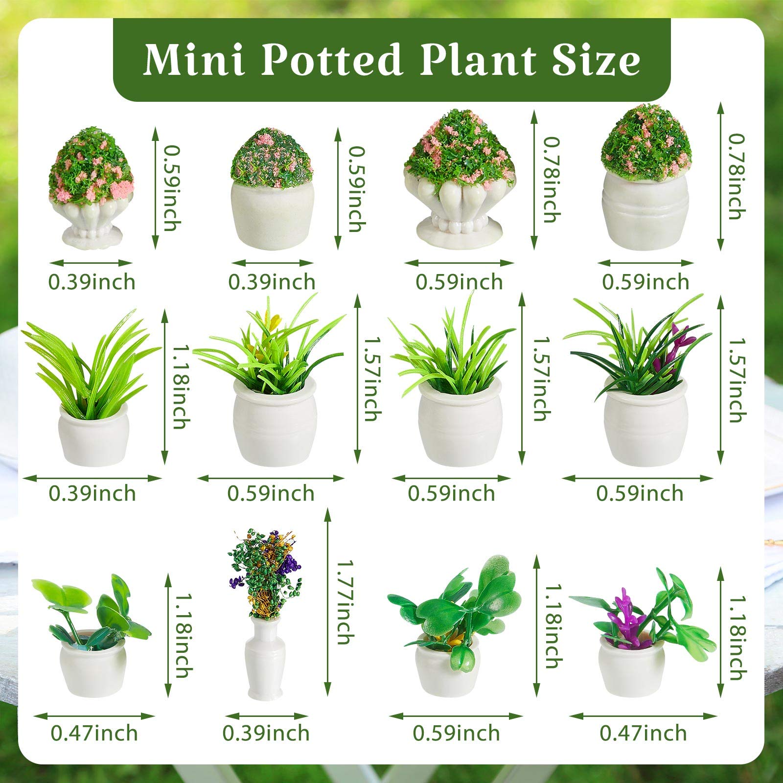 Foto 3 pulgar | Juego De Miniplantas En Maceta Para Casa De Muñecas, 12 Unidades - Venta Internacional.