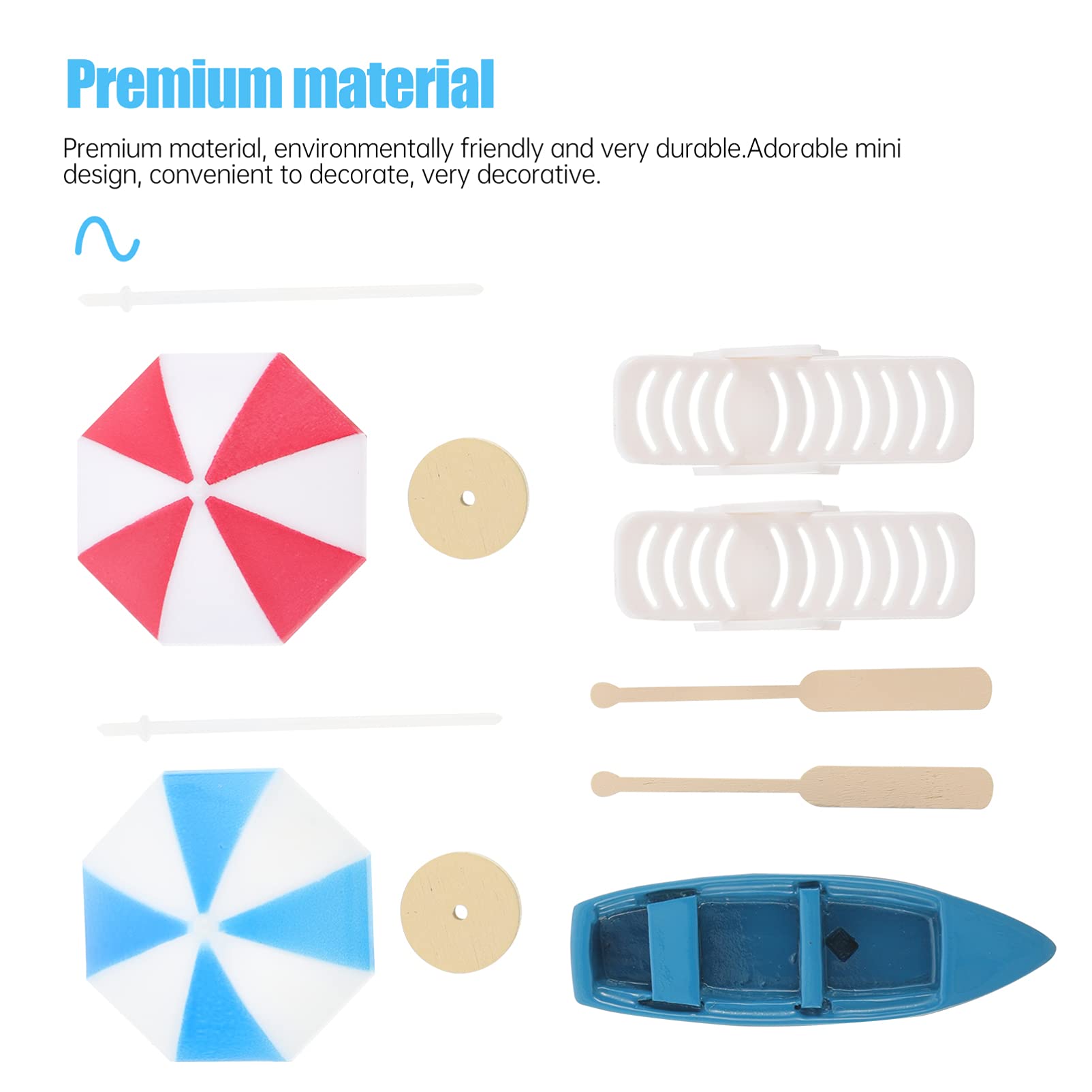 Foto 4 pulgar | Set De Adornos En Miniatura Para Silla De Playa, Sombrilla Y Barco - Venta Internacional.