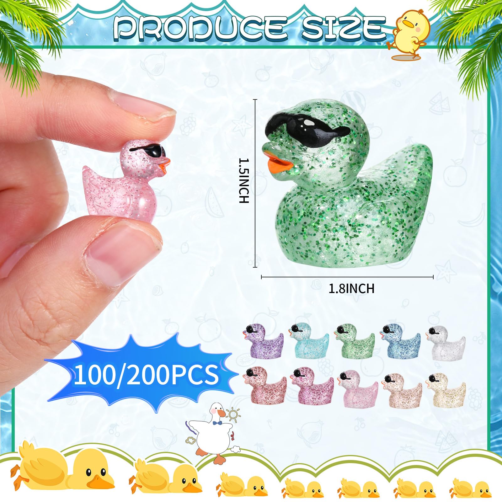 Foto 3 pulgar | Minipatos De Resina Felices Que Brillan En La Oscuridad Con Gafas De Sol (1) - Venta Internacional.