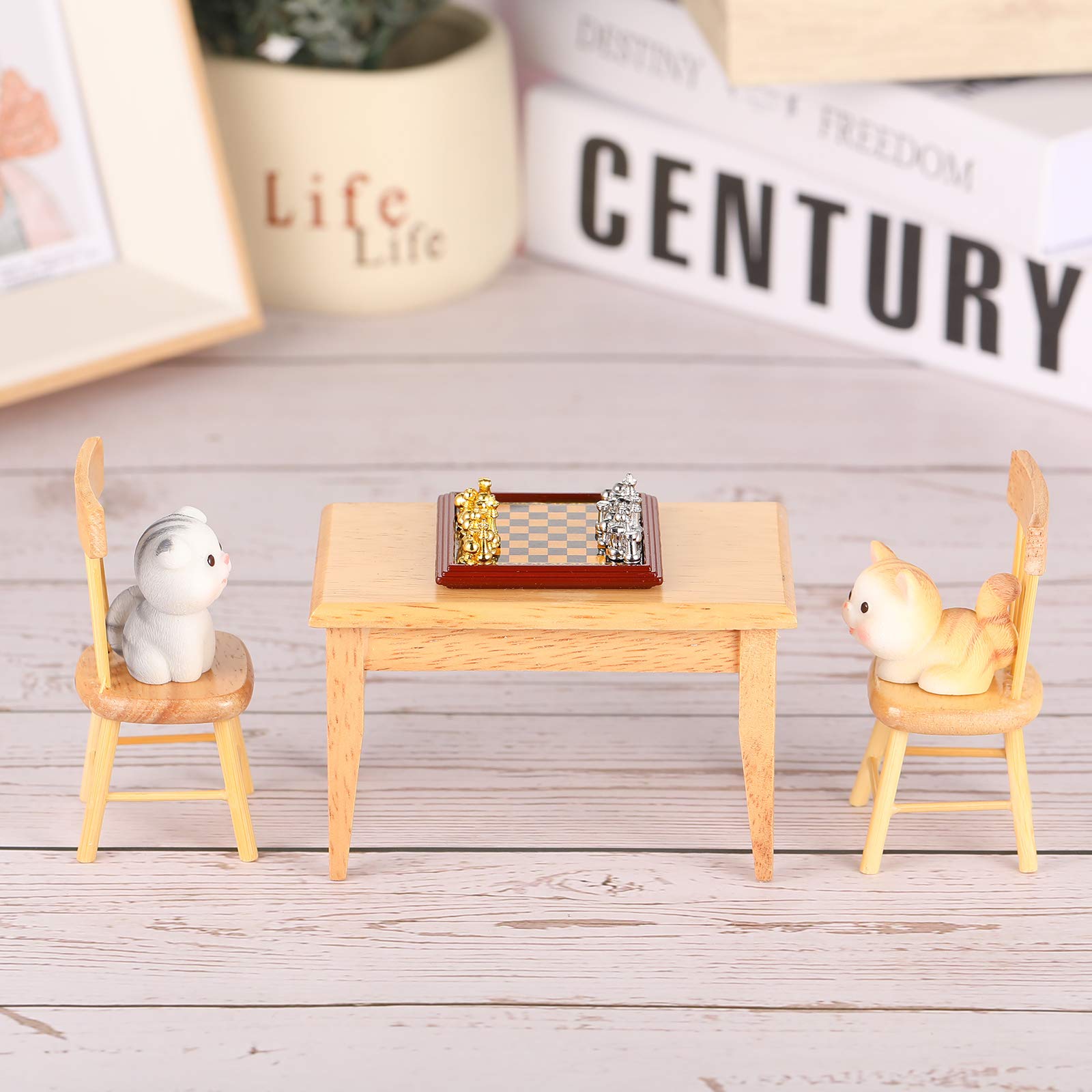 Foto 4 | Set De Ajedrez En Miniatura Skylety 1:12 Dollhouse Con Tablero De Ajedrez - Venta Internacional.