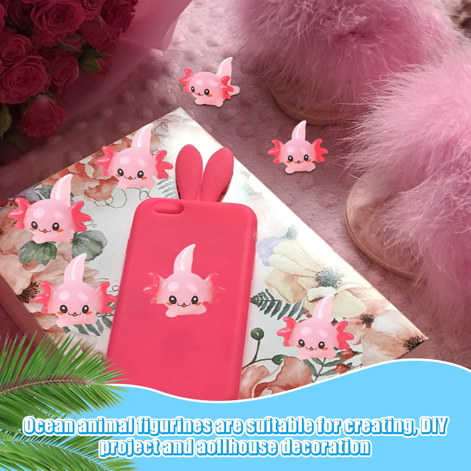 Foto 7 | Mini Amuleto De Resina Con Forma De Axolotl Ccinee, 20 Unidades, Para Manualidades - Venta Internacional.
