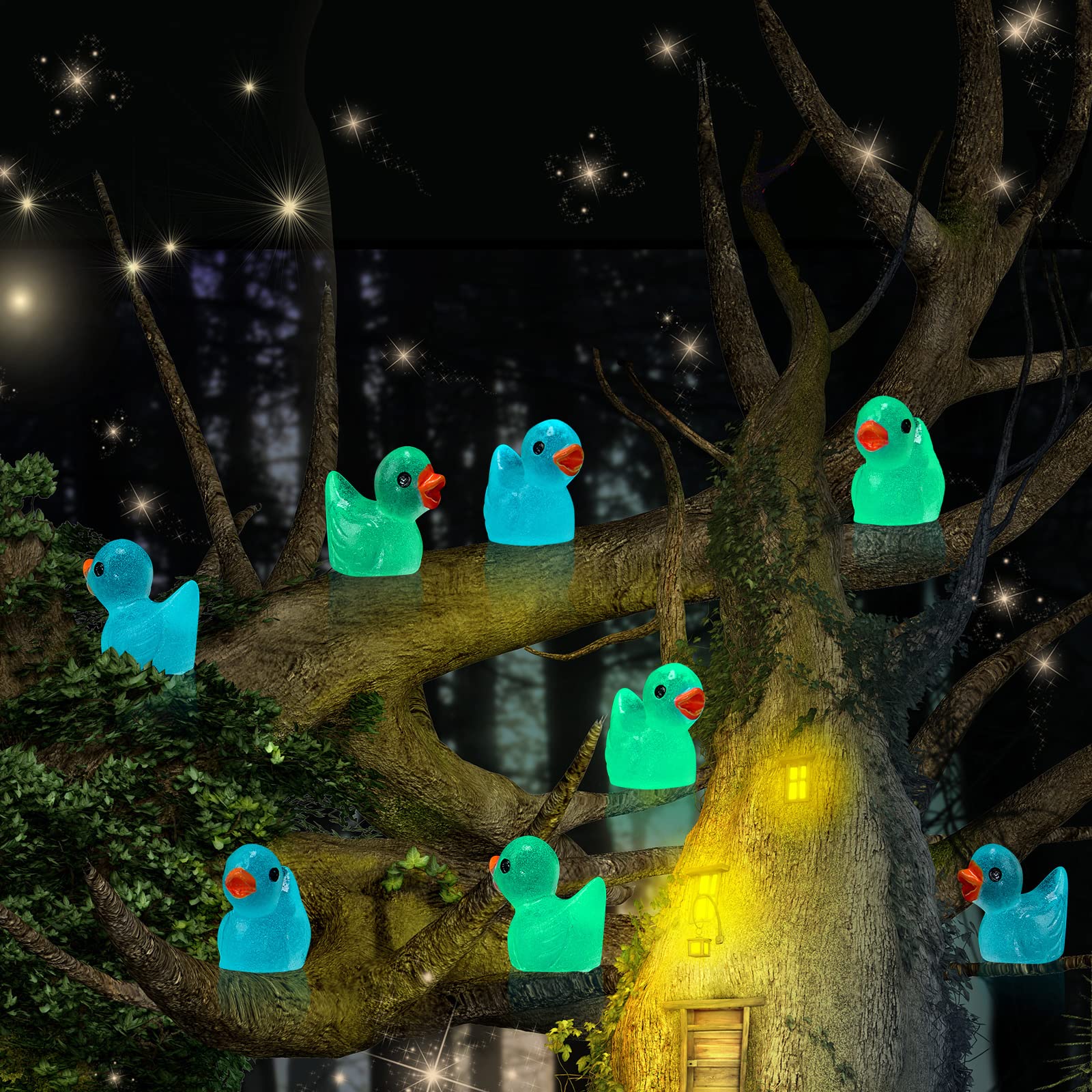 Foto 6 pulgar | Figuras En Miniatura De Pequeños Patos De Resina Luminous Tiny Ducks - Venta Internacional.