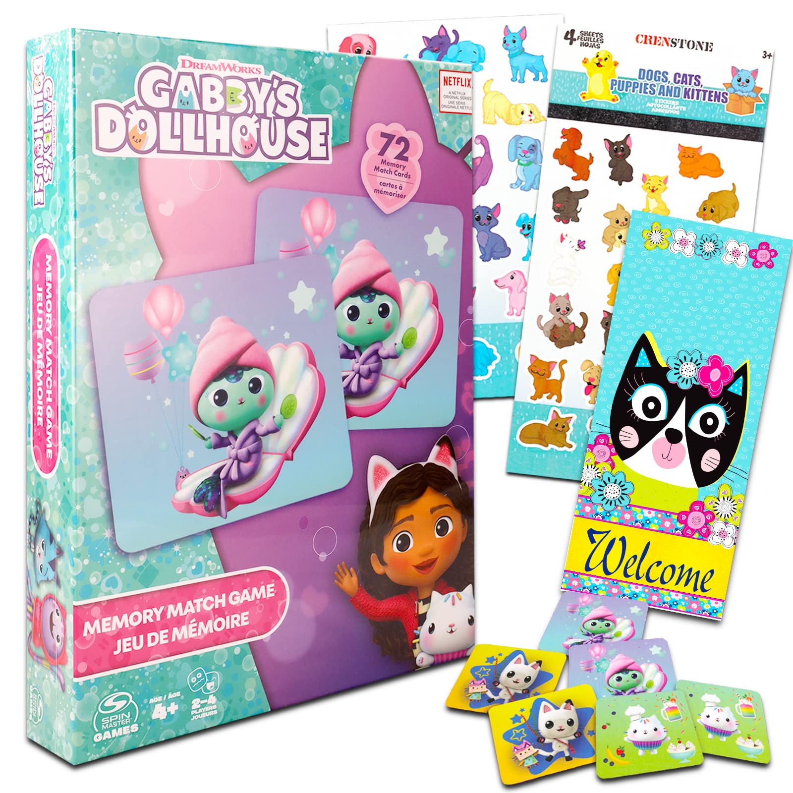 Foto 2 pulgar | Paquete De Juego Memory Match Gabby's Dollhouse De 72 Piezas Con Pegatinas - Venta Internacional.