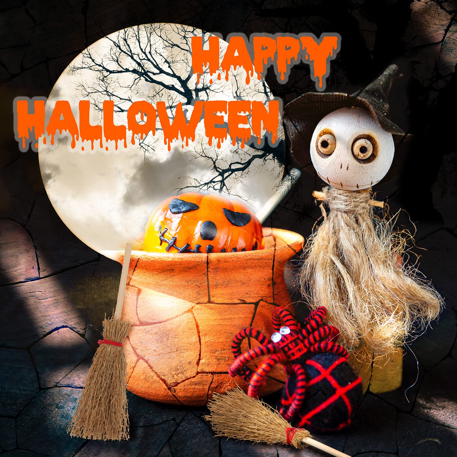 Foto 5 pulgar | Escobas De Paja En Miniatura Para Decoración De Halloween, 50 Unidades - Venta Internacional.