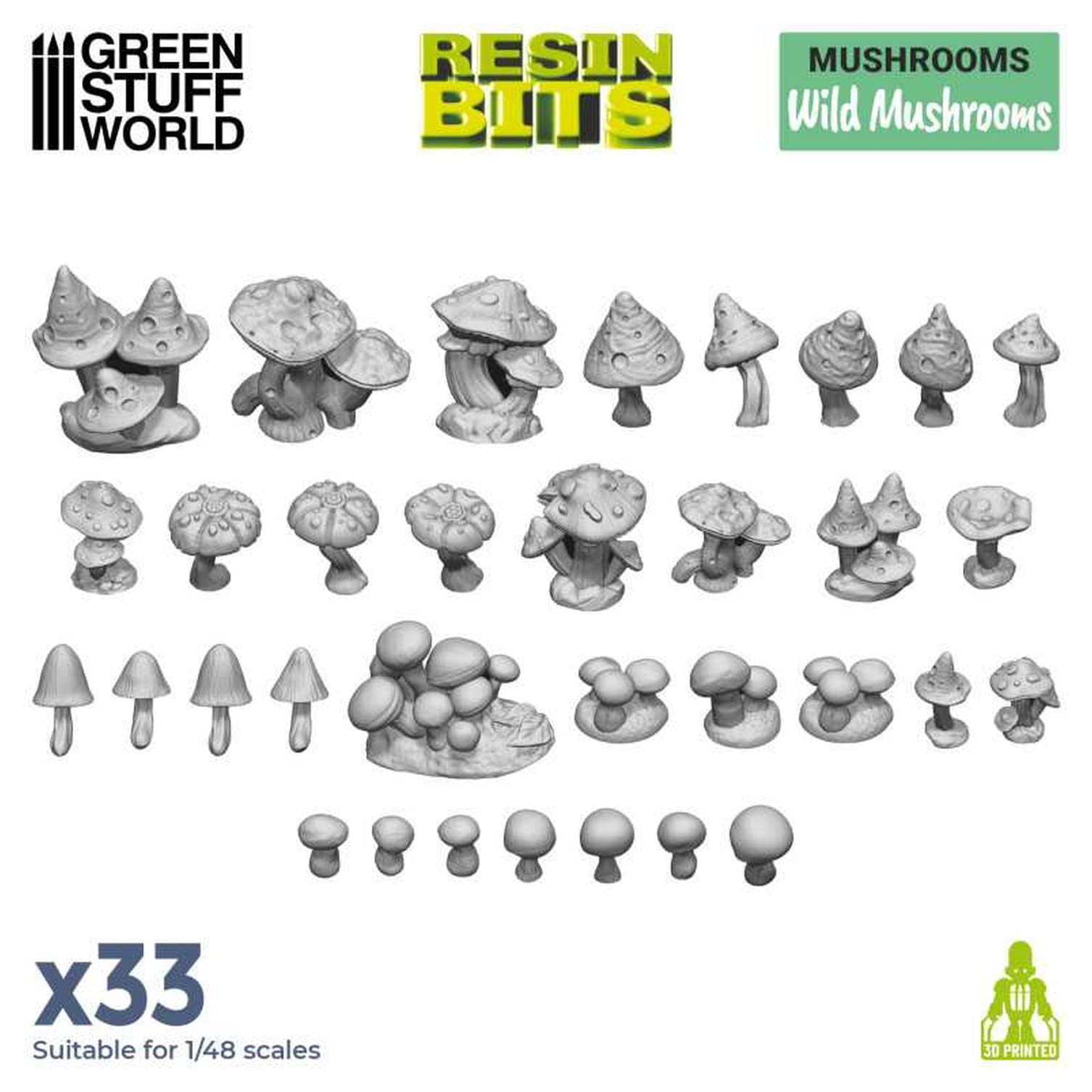 Foto 2 | Set De Modelos En Miniatura De Setas Silvestres, 33 Unidades, Escala 1:48 Sin Pintar - Venta Internacional.