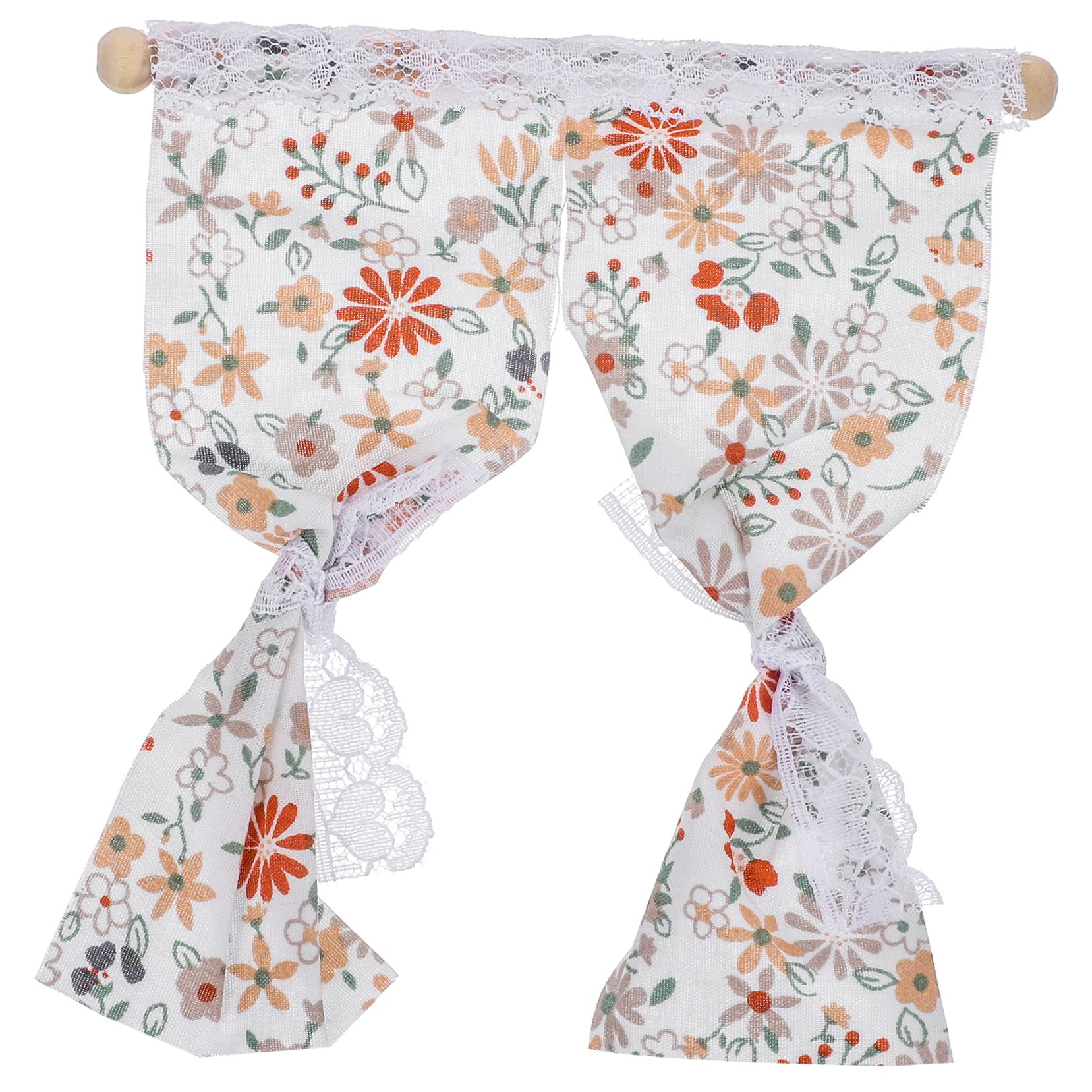 Cortina Para Casa De Muñecas Toyandona, Diseño Floral, Minitela Blanca - Venta Internacional.