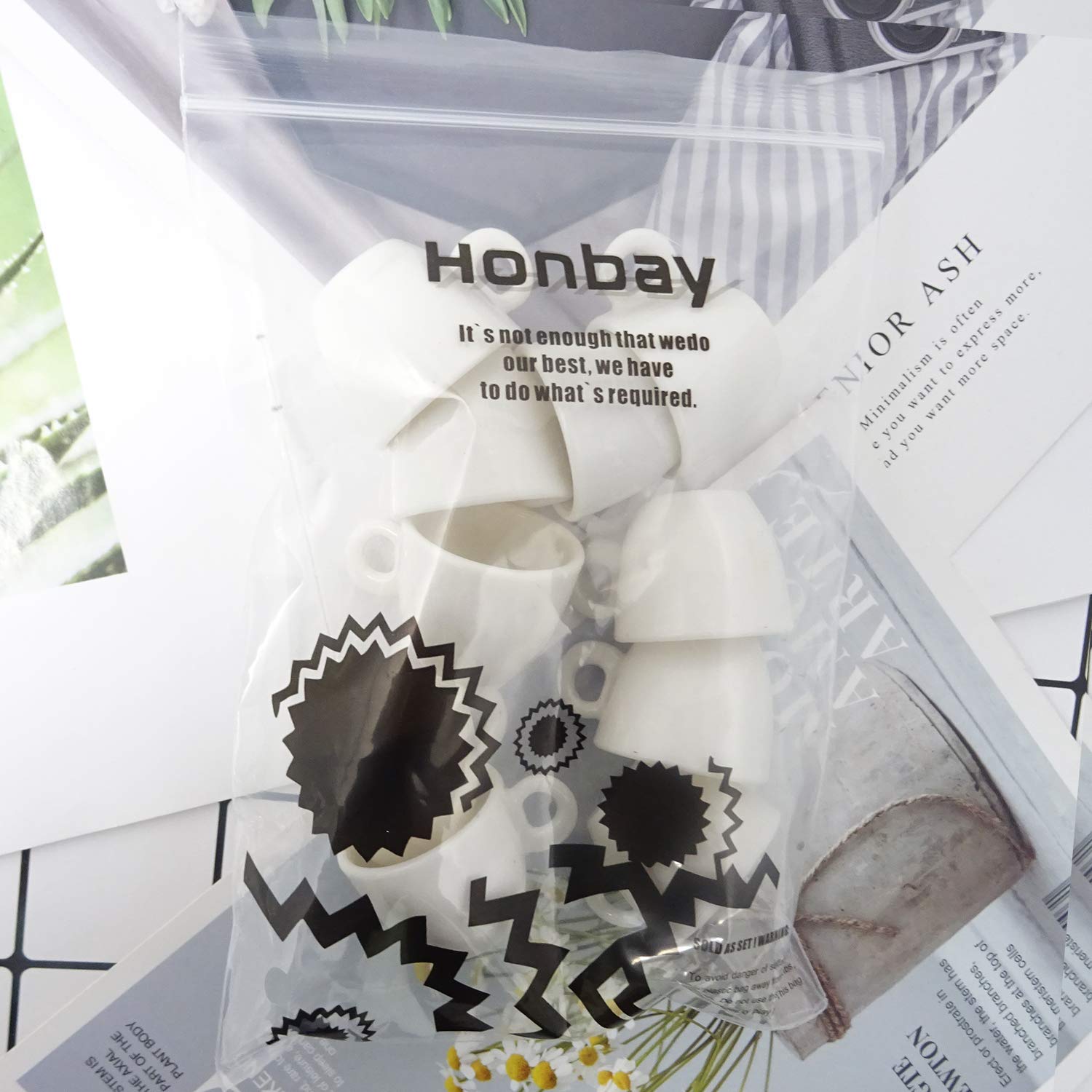 Foto 7 | Minitazas De Café Dollhouse Honbay De Plástico Blanco X10 - Venta Internacional.