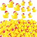 Christmas Charms Ducks Marsui Con Gorro Navideño De Resina, 100 Unidades - Venta Internacional.