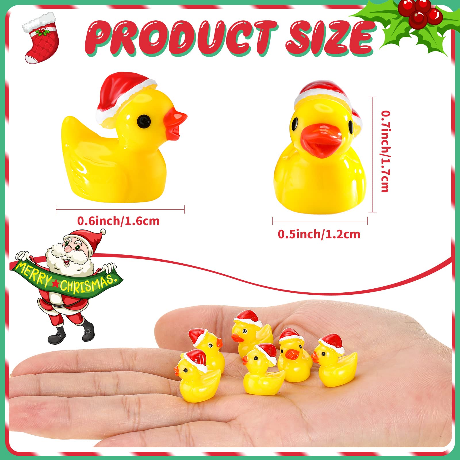 Foto 4 pulgar | Mini Patos Navideños De Resina Hydren, 250 Unidades, Para Decoración - Venta Internacional.