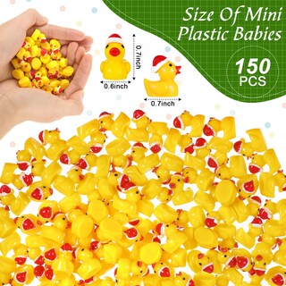Foto 2 | Mini Patos Navideños De Resina Con Sombrero Para Decoración De Limo, 150 Unidades - Venta Internacional.