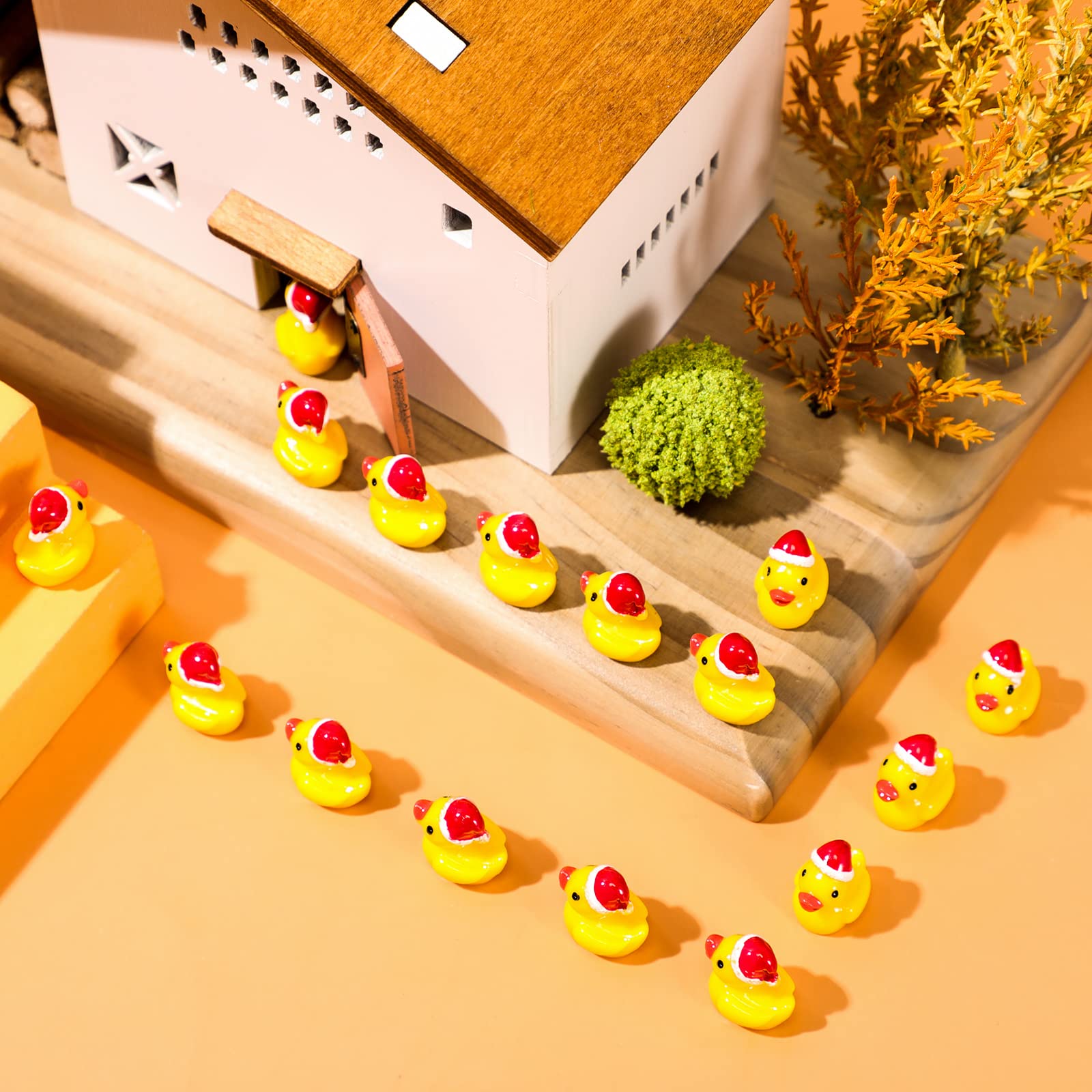 Foto 6 pulgar | Mini Patos Navideños De Resina Con Sombrero Para Decoración De Limo, 150 Unidades - Venta Internacional.